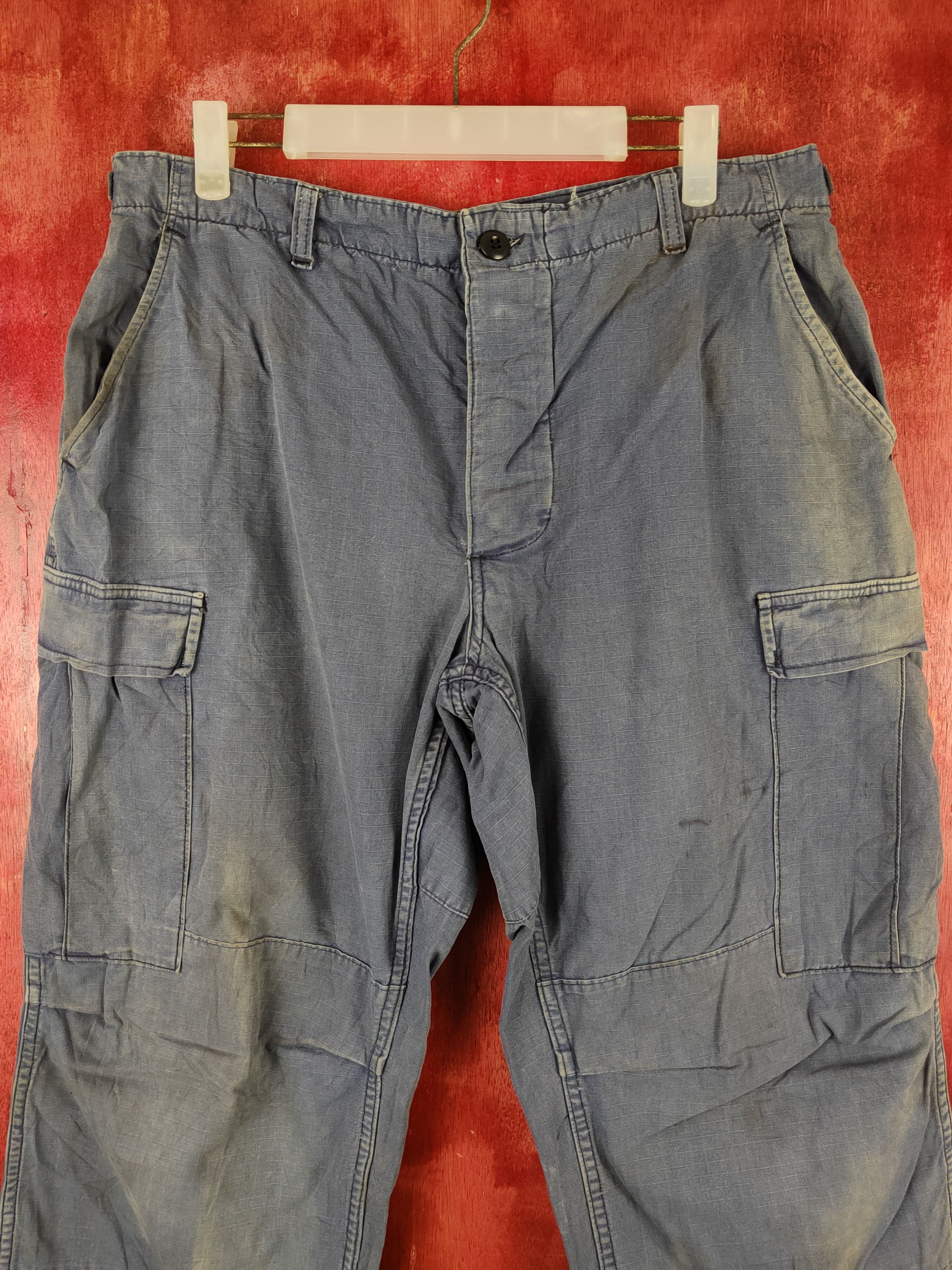 Japanese Brand Blue Faded Multipocket Cargo Pants #S1790