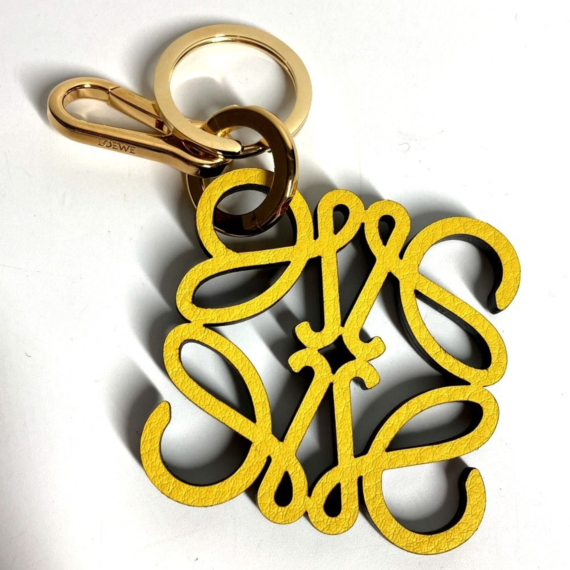 Loewe LOEWE C821232X06 Logo Anagram Charm (Calf Leather) Bag Keychain Leather Men's Women's Yellow Size ONE SIZE - 1 Thumbnail