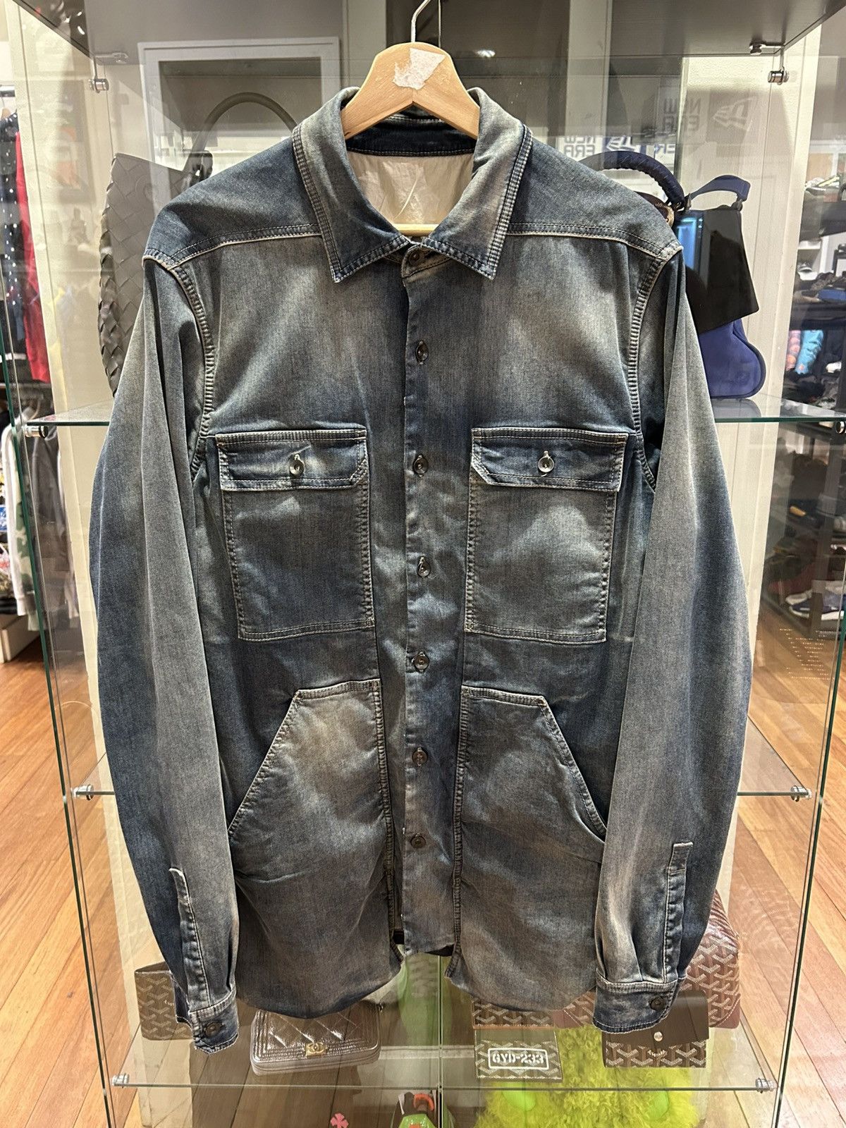 Rick Owens Drkshdw Rick Owens Hustler Denim Overshirt Size US M / EU 48-50 / 2 - 1 Thumbnail