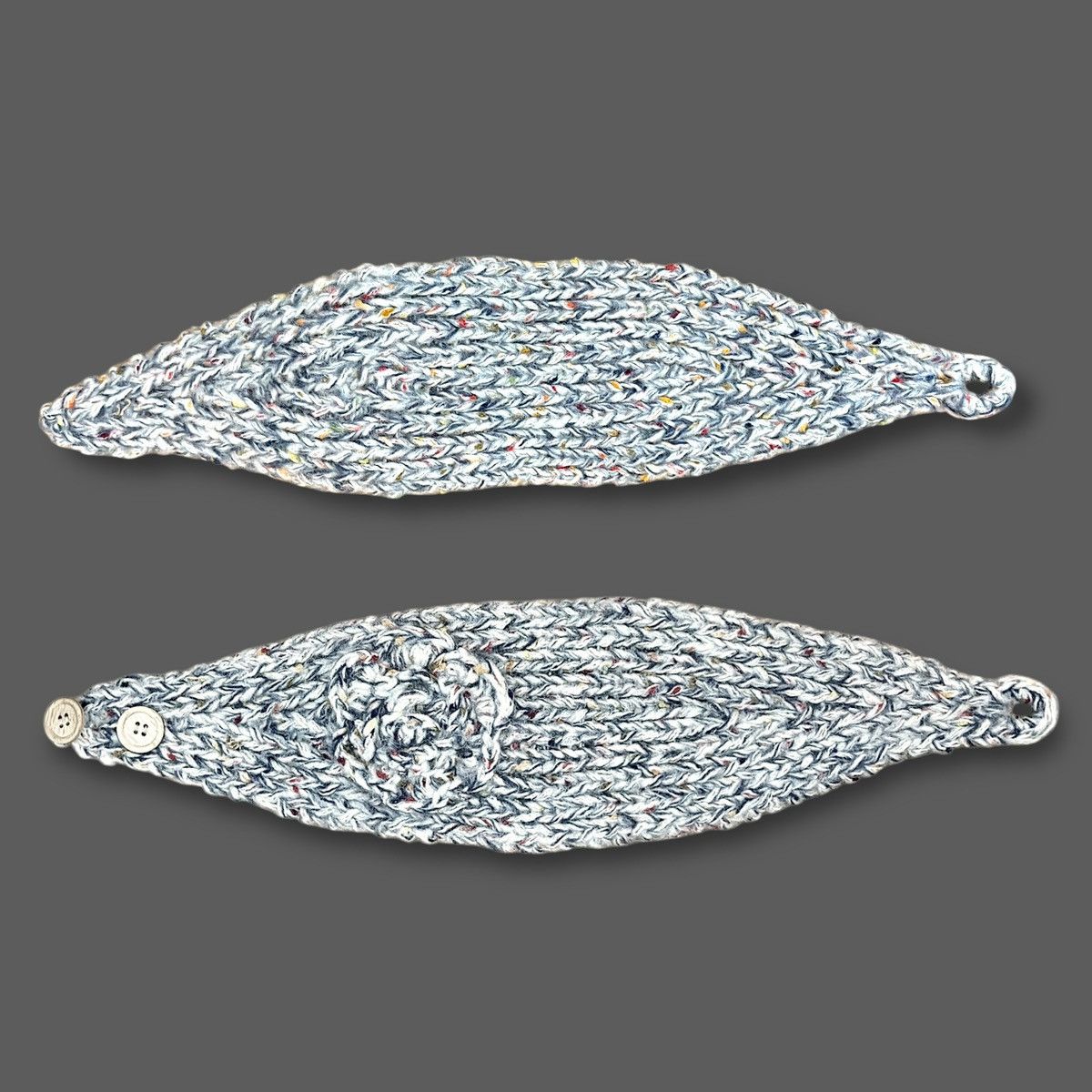 Handmade Handmade Winter Knit Grey Women’s Flower Accent Headband OS Size ONE SIZE - 11 Thumbnail