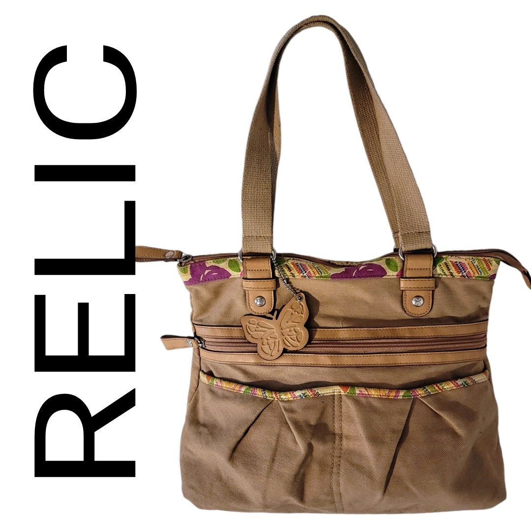 Relic Relic Tan Canvas Butterfly Bag Medium Large Grailed