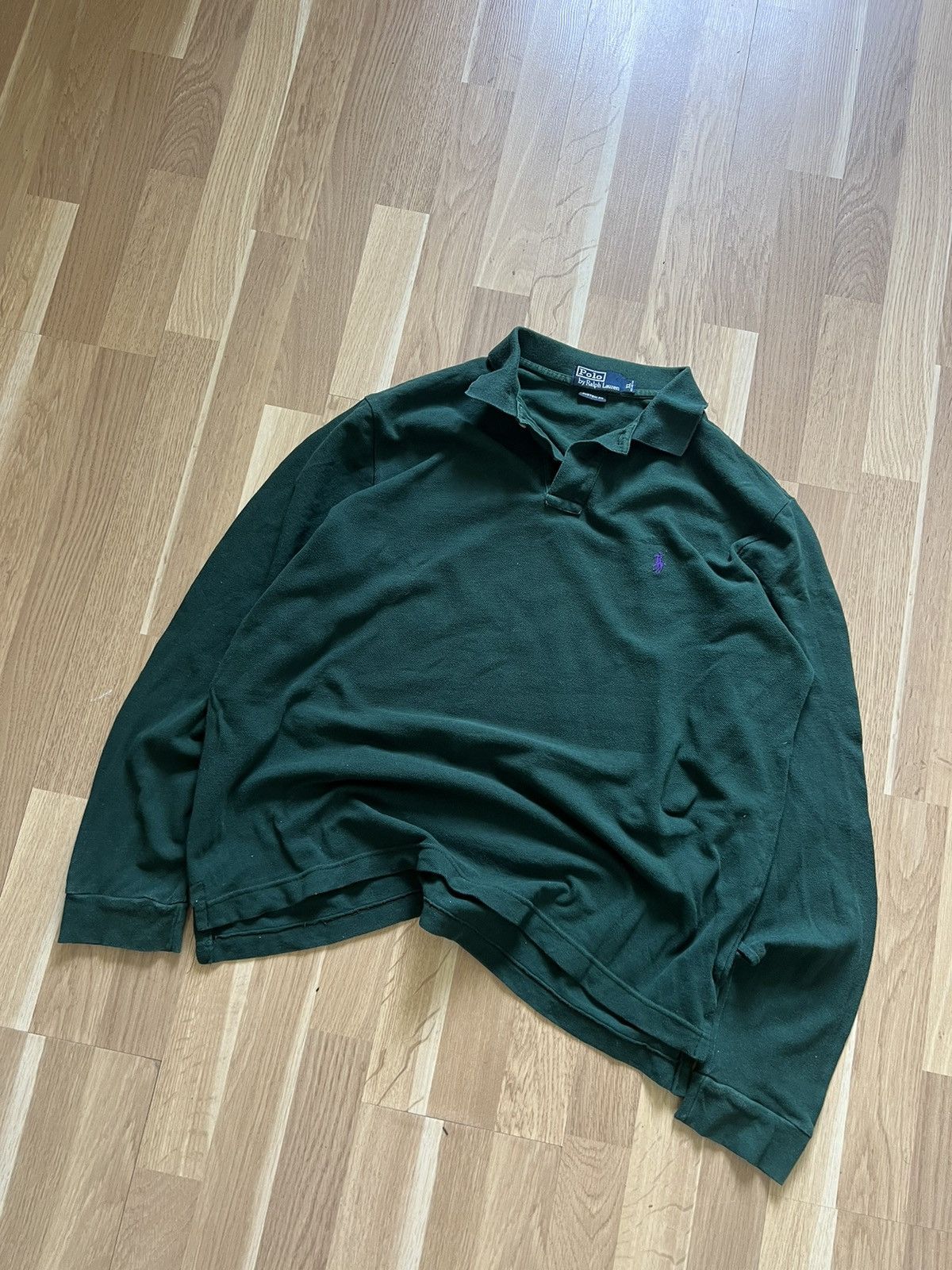 Polo Ralph Lauren × Ralph Lauren × Vintage Vintage polo Ralph Lauren rugby long sleeve green 90s Size US XL / EU 56 / 4 - 2 Thumbnail
