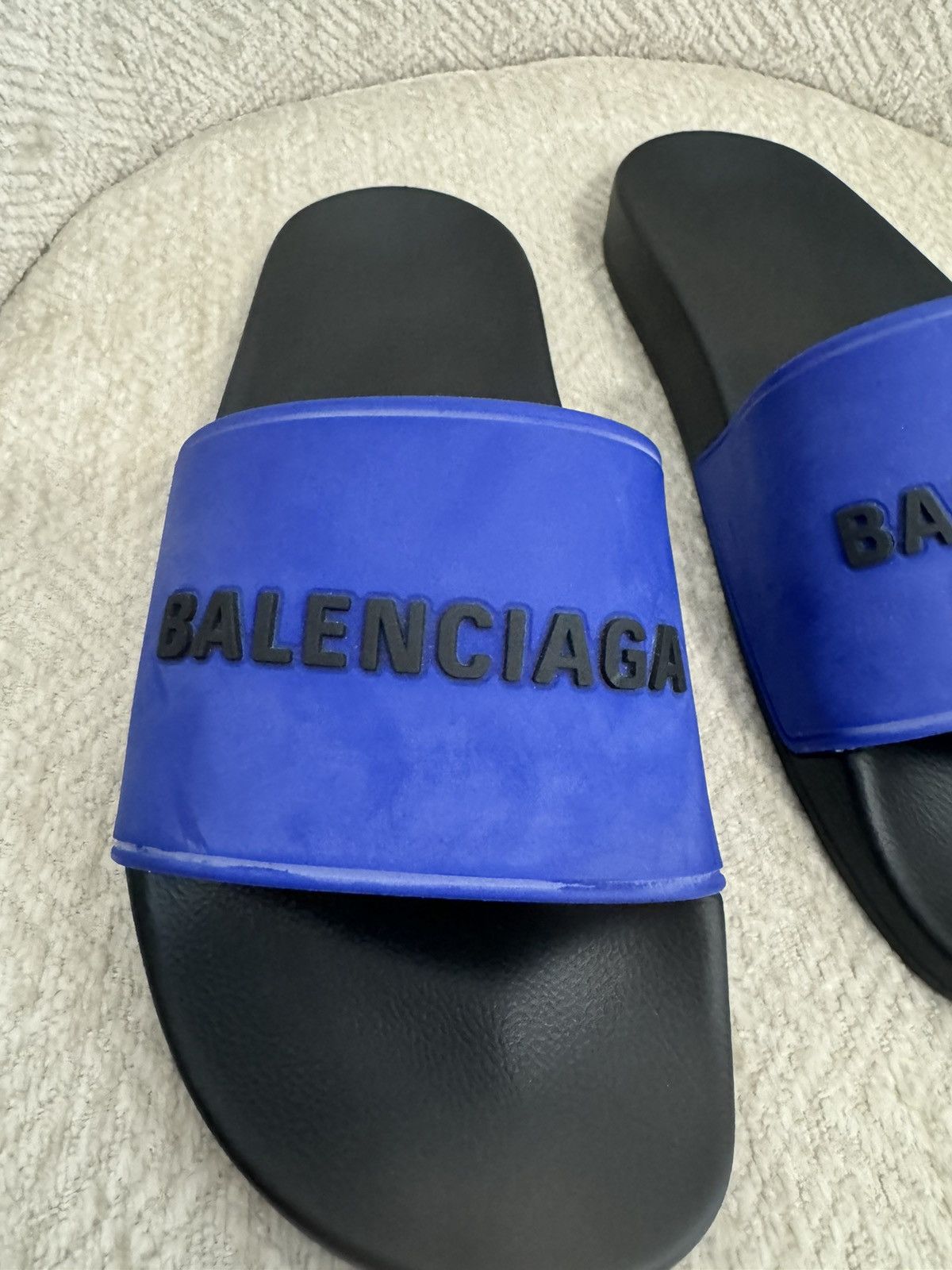 Balenciaga Classic Blue / Black Poolside Slides (New!) Size US 8 / EU 41 - 3 Thumbnail