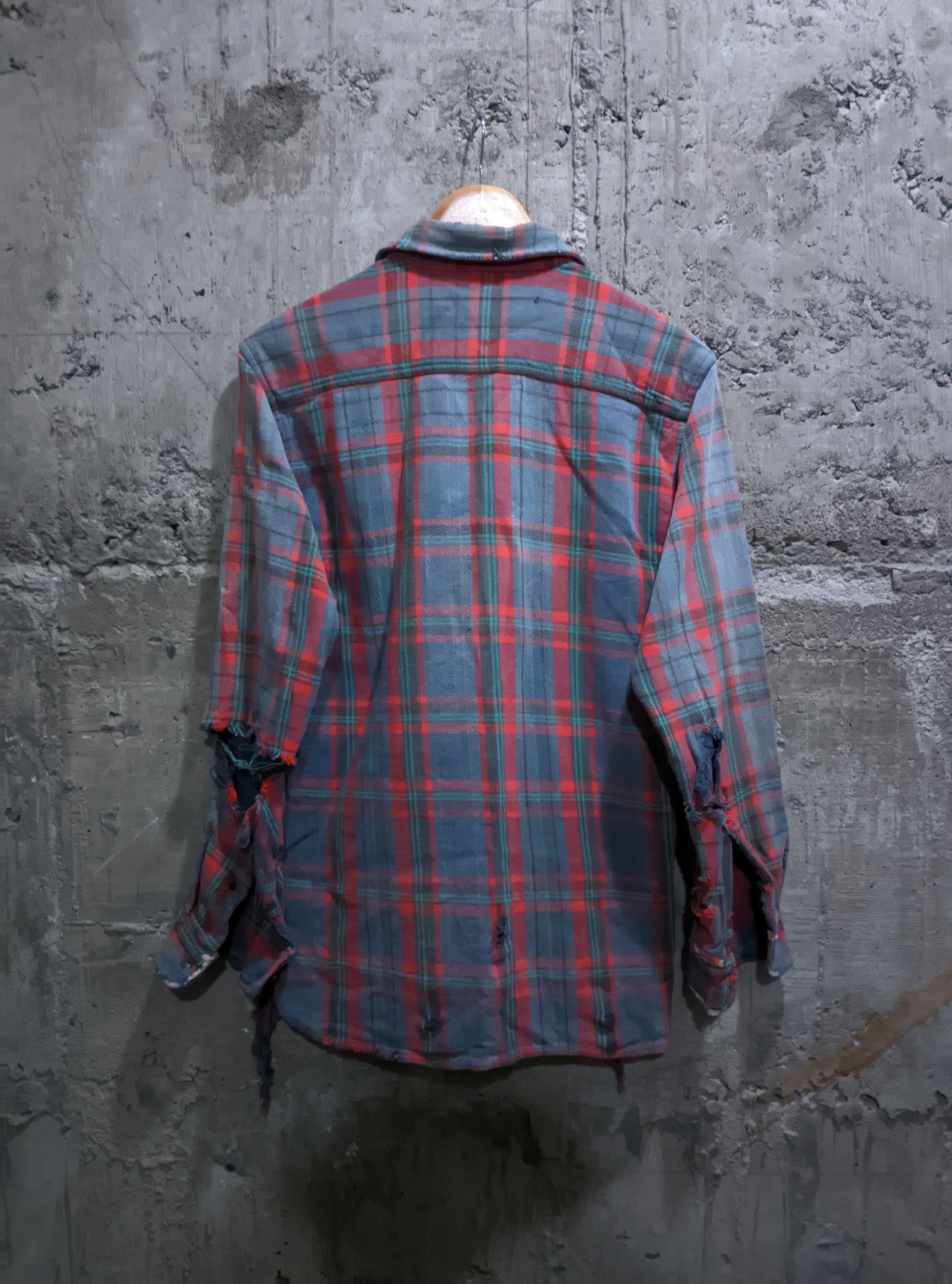 Vintage Vintage 70s thrashed flannel distressed sun faded erd Size US M / EU 48-50 / 2 - 2 Thumbnail