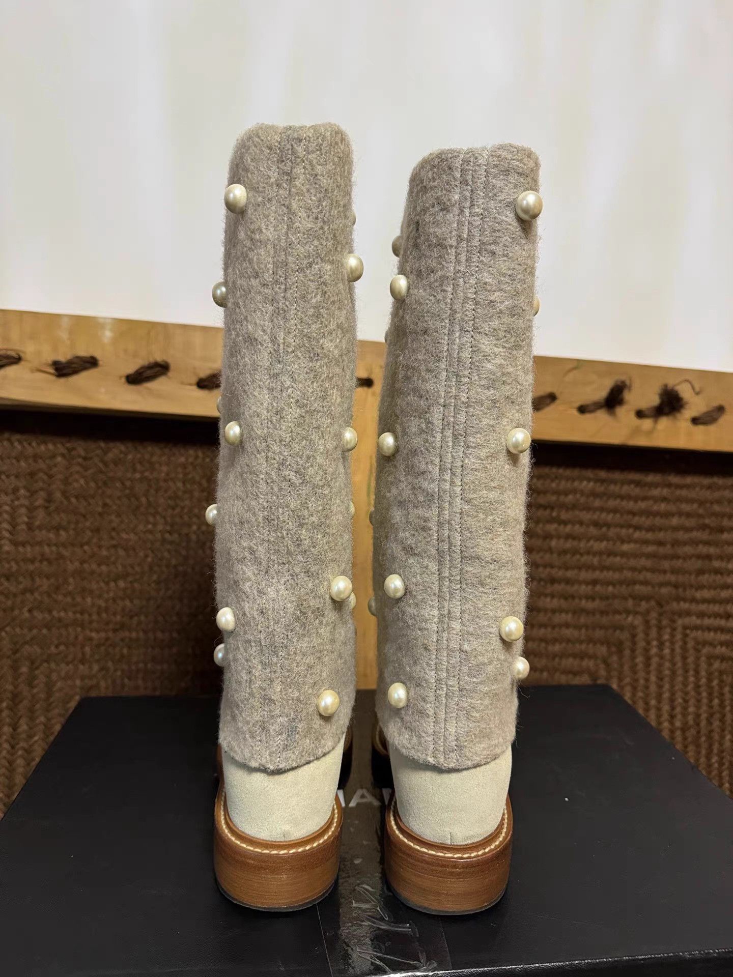 Chanel Chanel Pearl Tweed Knee-High Boots K6 Size US 6 / IT 36 - 3 Thumbnail