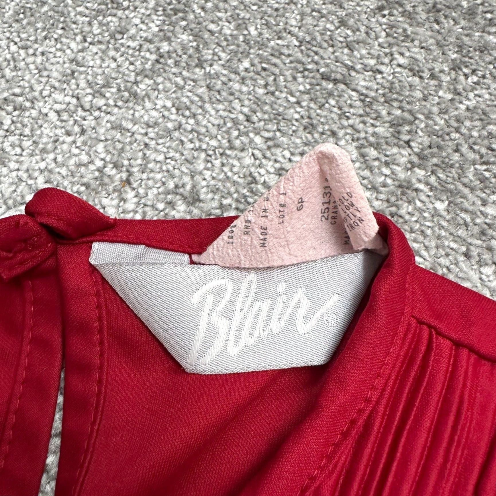 Blair VINTAGE Blair Dress Maxi Long Women 6P Red 3/4 Sleeve Crew Neck Knit Polyester Petites Size M / US 6-8 / IT 42-44 - 4 Thumbnail