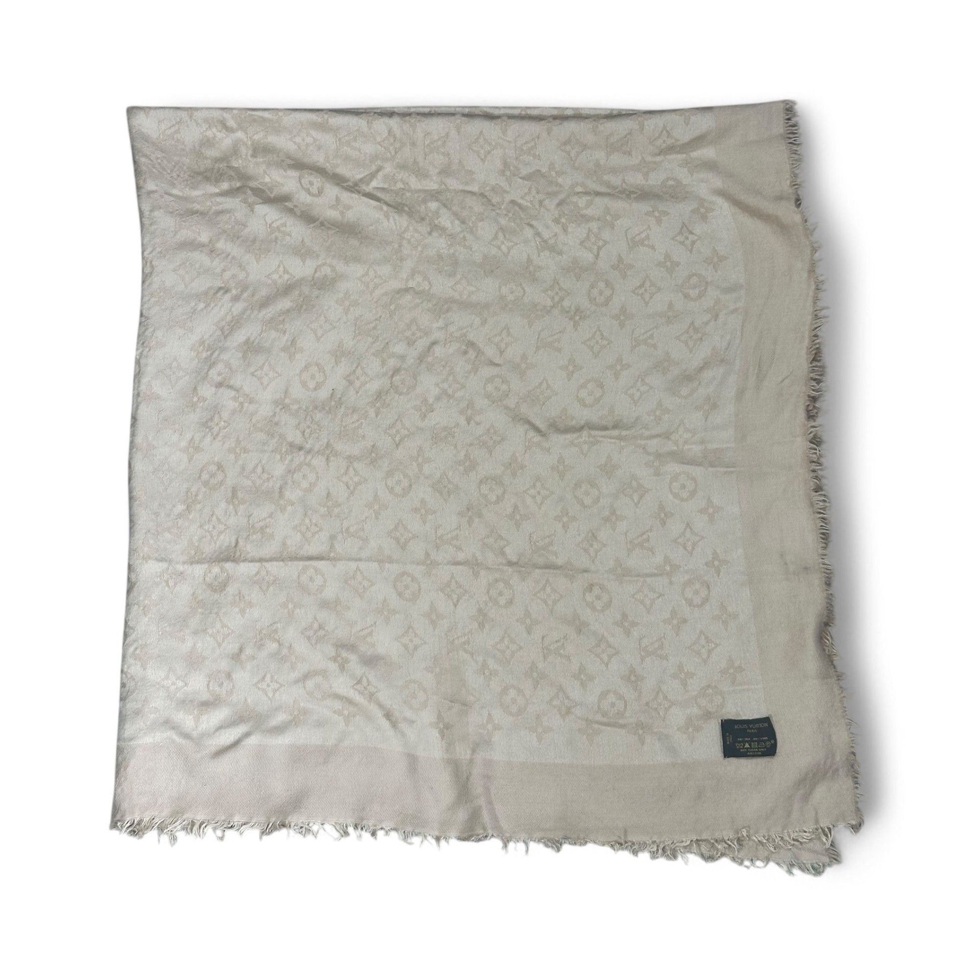 Louis Vuitton Louis Vuitton Handkerchief LV Monogram Paris Beige Silk Size ONE SIZE - 1 Thumbnail