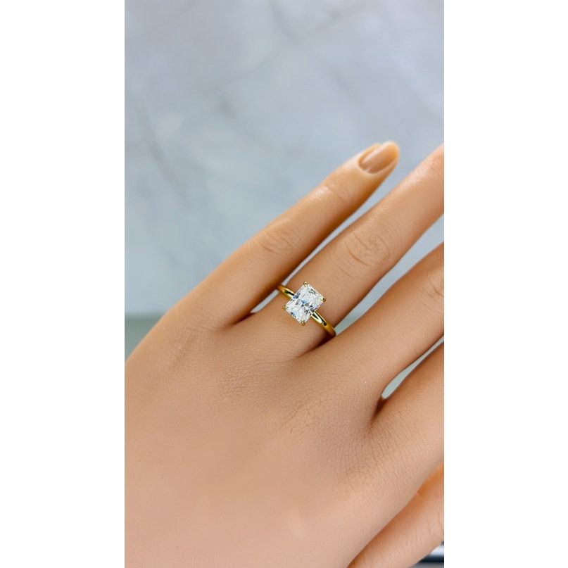 Other 2ct Radiant Cut Moissanite Solitaire Engagement Ring Size ONE SIZE - 3 Thumbnail