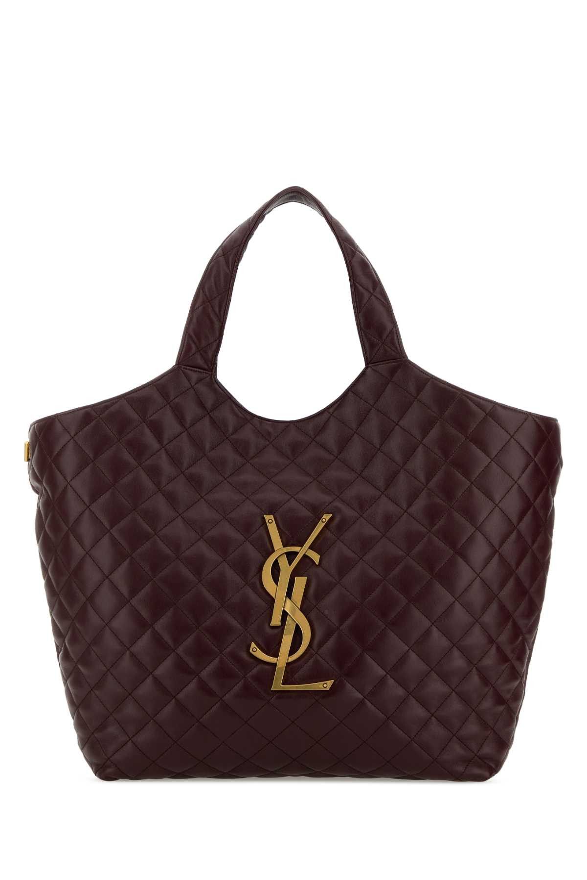 Saint Laurent Paris Aubergine Nappa Leather Icare Shopping Bag Size ONE SIZE - 1 Thumbnail