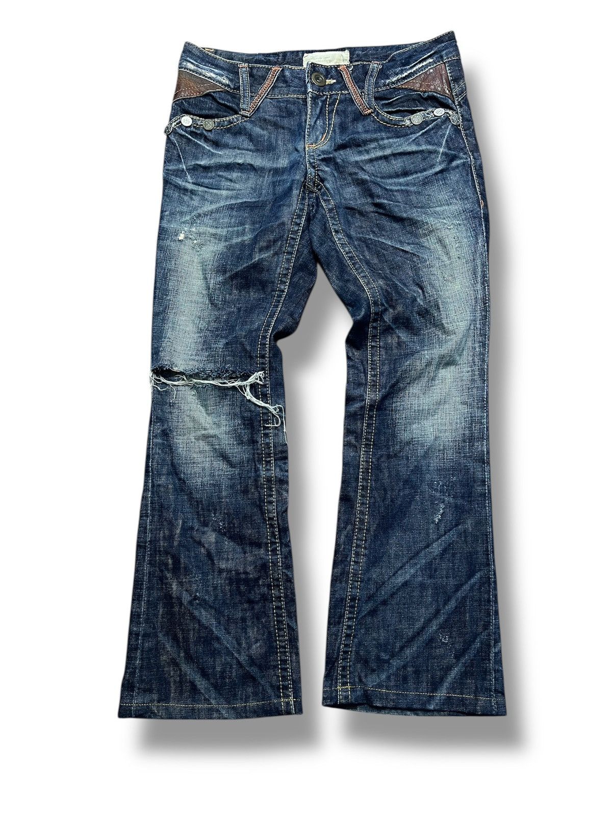 Lolita Jeans Y2K Vintage Distressed Bootcut Denim Pants (41)