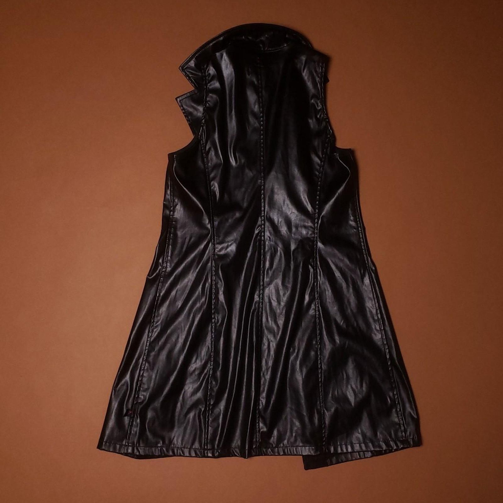 Tripp NYC Leather style Trench dress Womens size Large -  wpequipmentugltd.com