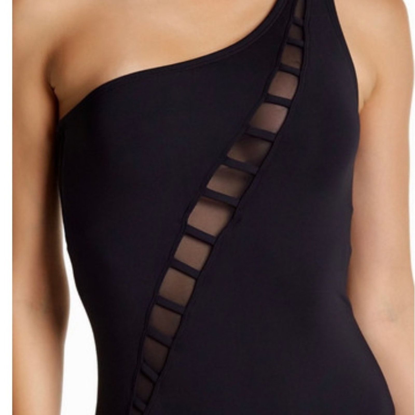 Other BLEU ROD BEATTIE Meshing One Shoulder Black Swim Suit Size ONE SIZE - 3 Thumbnail