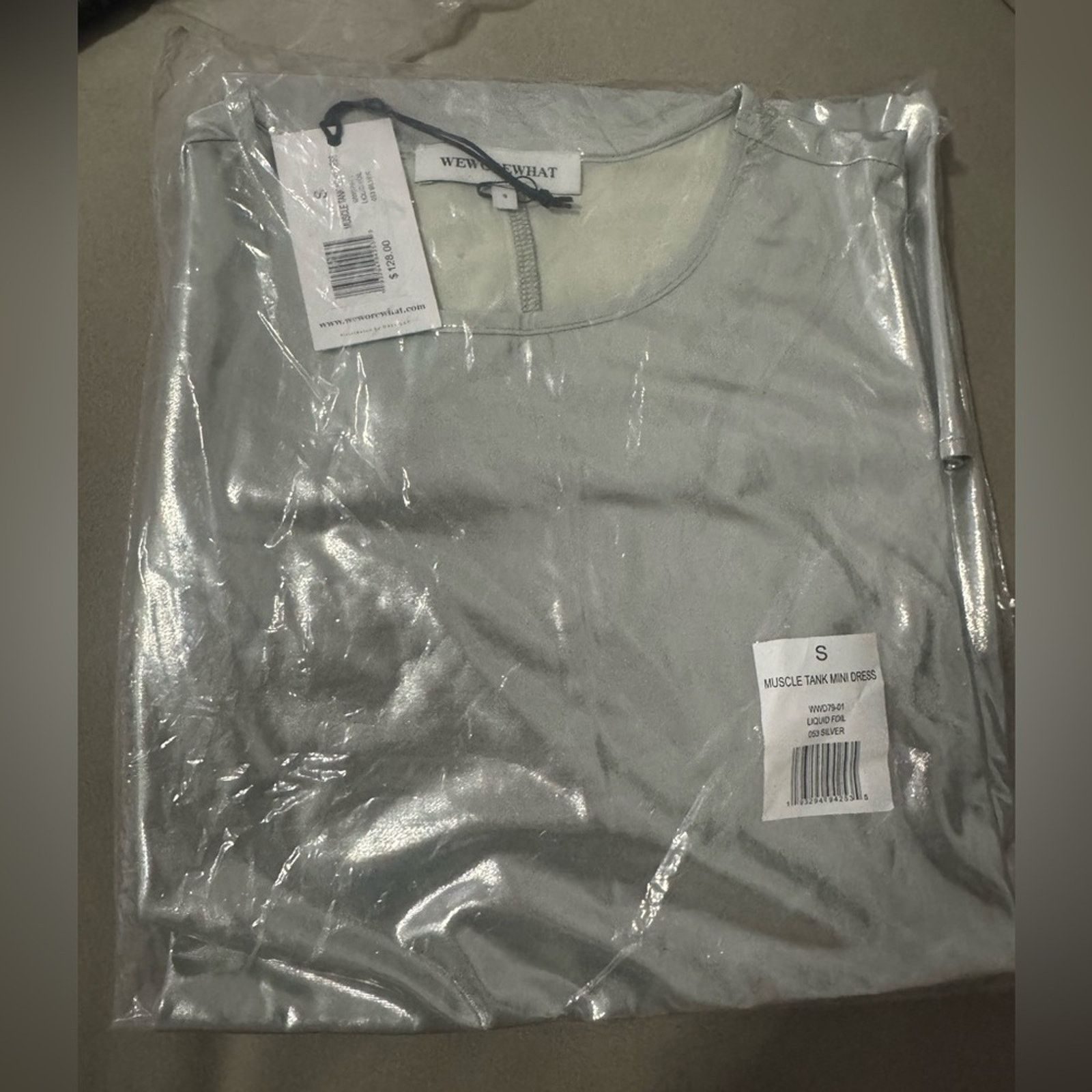 WeWoreWhat 197 NWT WeWoreWhat Revolve $128 Silver Dress Size S Size S / US 4 / IT 40 - 8 Thumbnail