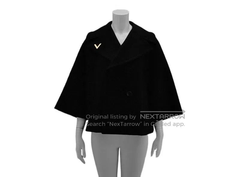 Valentino Valentino Black wool cape coat Size XXS / US 00 / IT 34 - 1 Thumbnail
