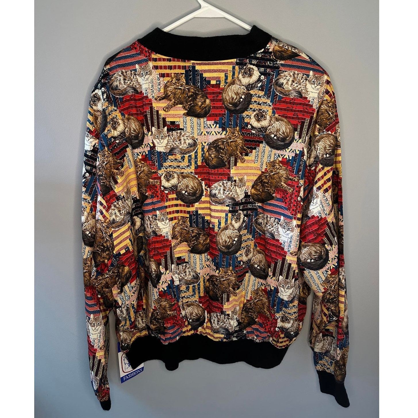 Other NWT Infinity Chic Cat Print Full Zip Bomber Jacket Multi 2X Size XXL / US 16-18 / IT 52-54 - 5 Thumbnail