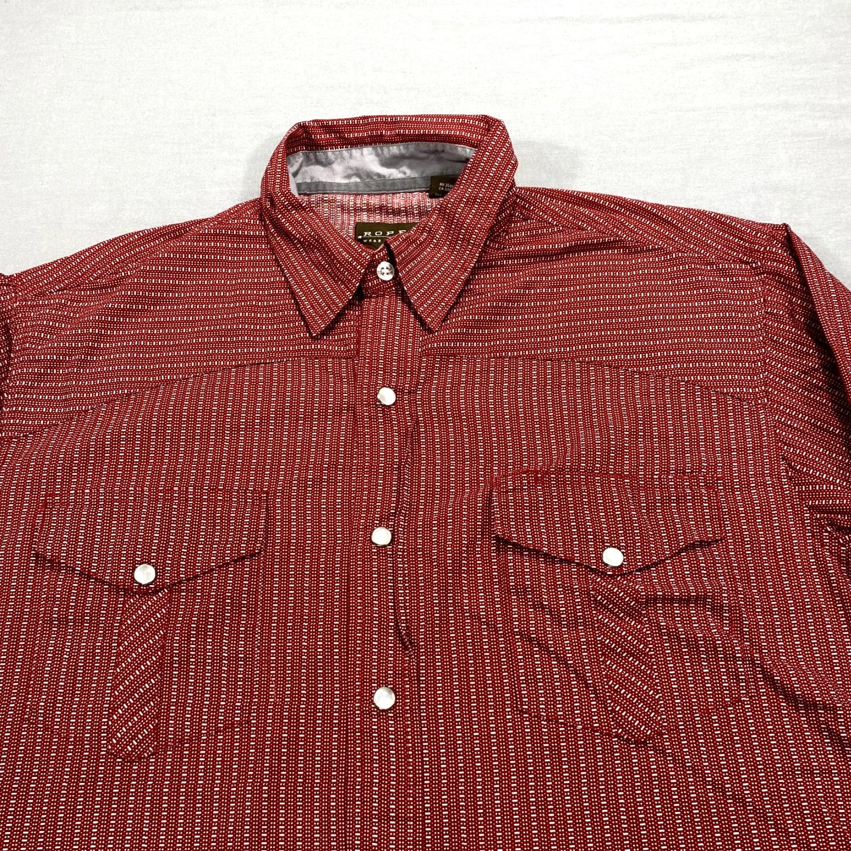 Roper Roper Shirt L Adult Red Striped Pearl Snap Western Cowboy Mens Size US L / EU 52-54 / 3 - 3 Thumbnail