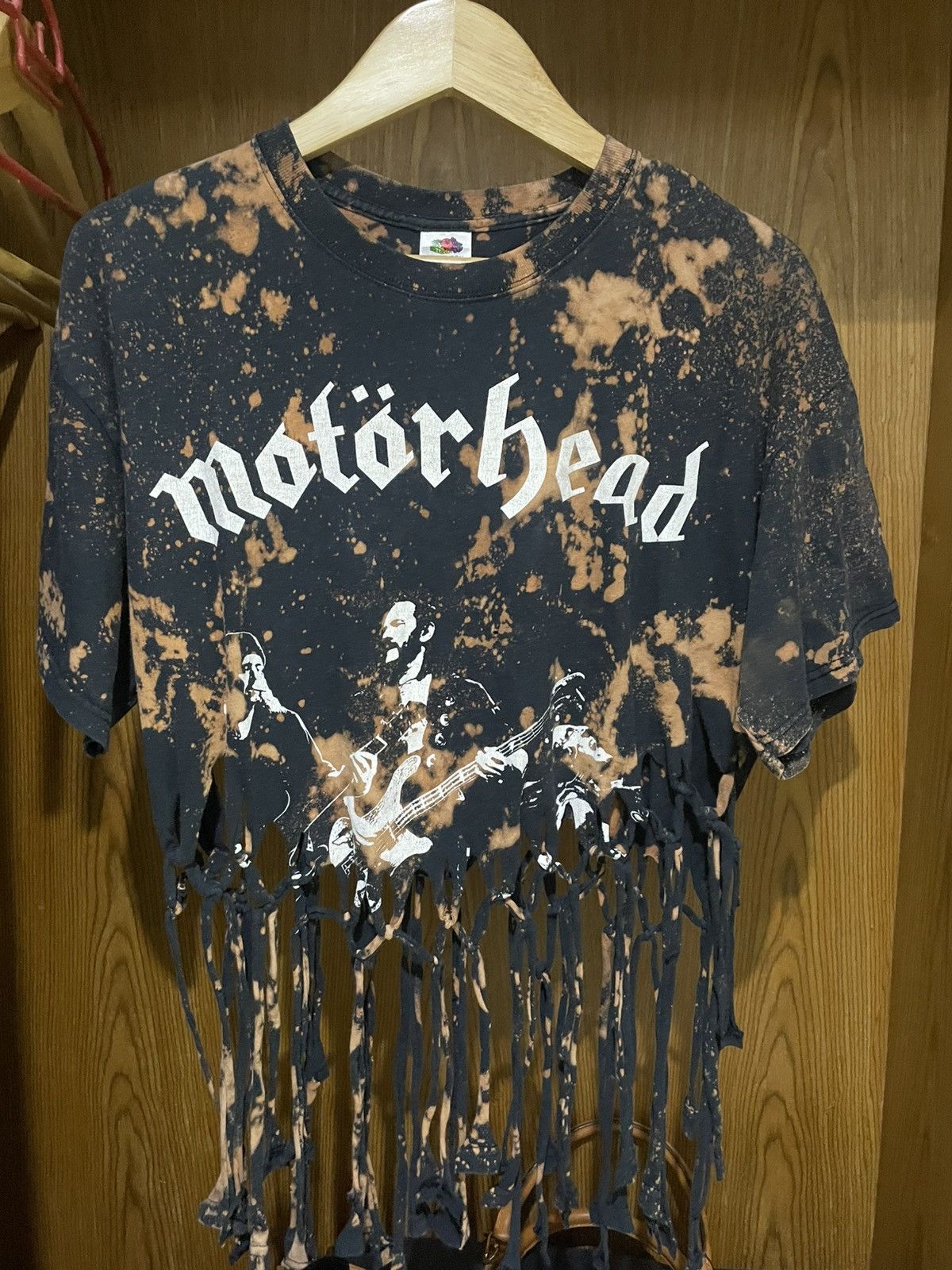 Band Tees Motorhead Bleached Distressed Band Tshirt Crop Tee Size XL / US 12-14 / IT 48-50 - 2 Thumbnail