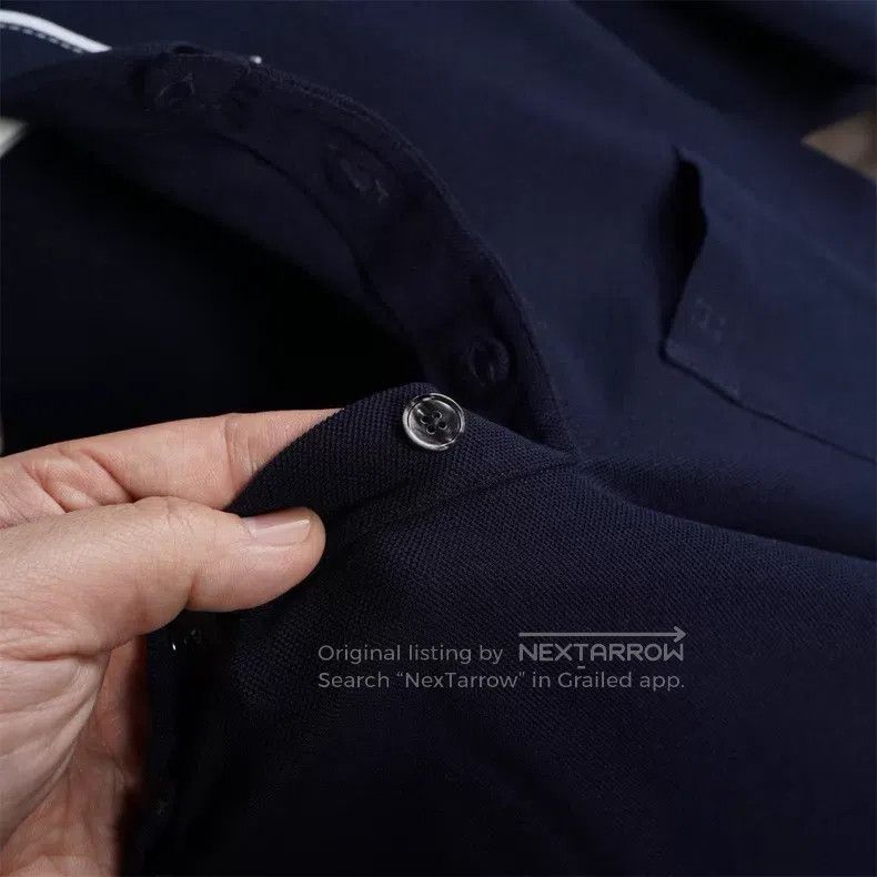 Hermes Hermes Navy Thin Short Sleeve Polo Size US M / EU 48-50 / 2 - 6 Thumbnail