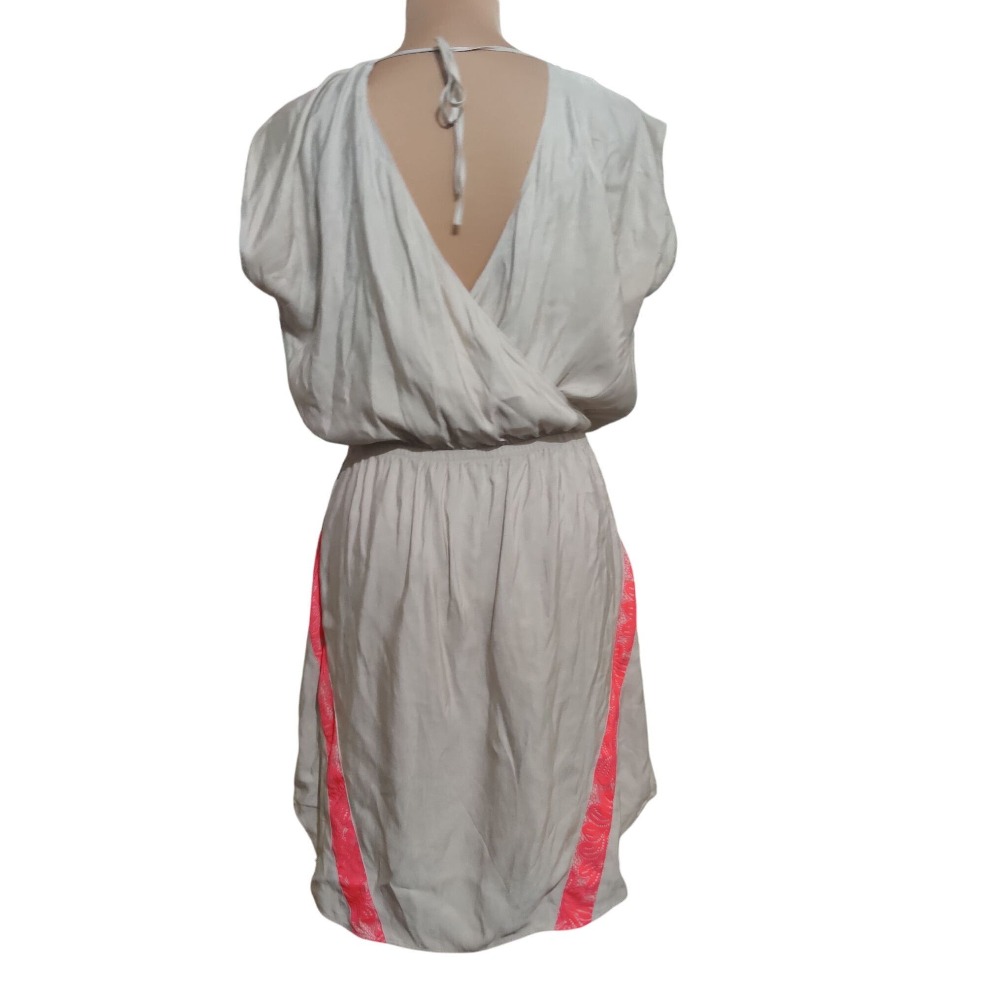 Express Express Womens Dress V-Neck Dress Lightweight Pink Lace Ligh Size M / US 6-8 / IT 42-44 - 2 Thumbnail