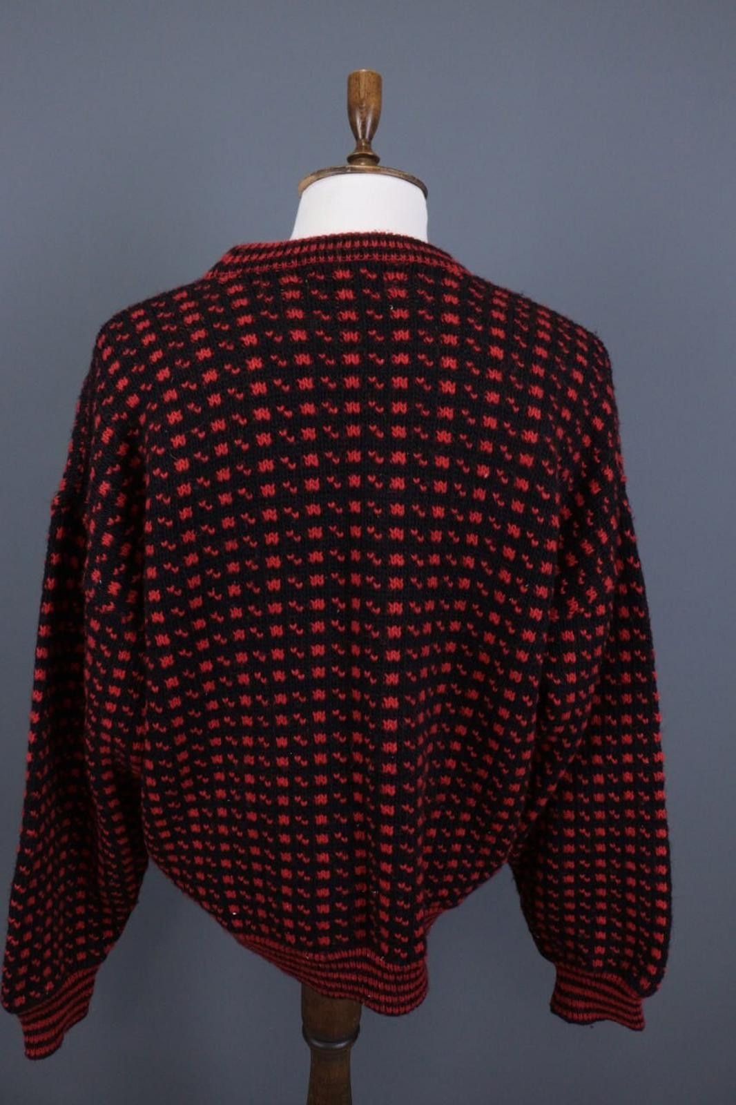 Designer Devold Norway Knit Black Pritned Wool Sweater Size XL / 54 Size US XL / EU 56 / 4 - 7 Thumbnail