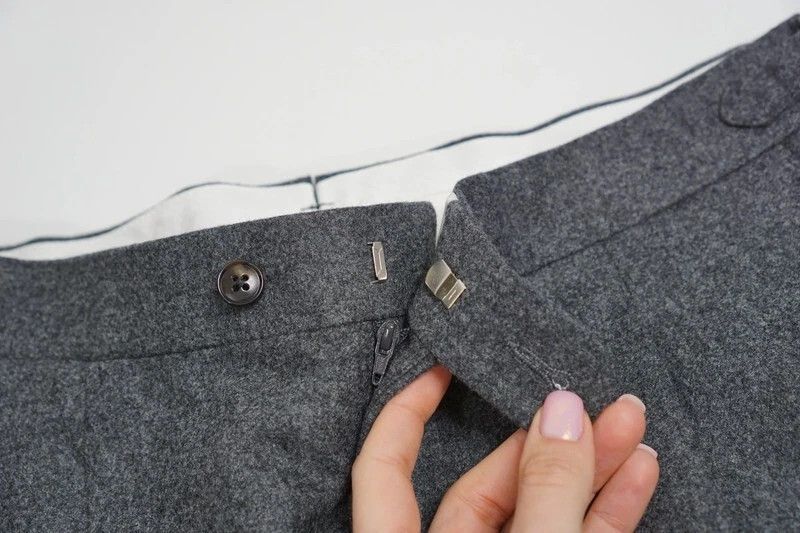 Suitsupply Men Suitsupply Brescia Trousers Flannel Wool Grey 94 US38L Size 38L - 3 Thumbnail