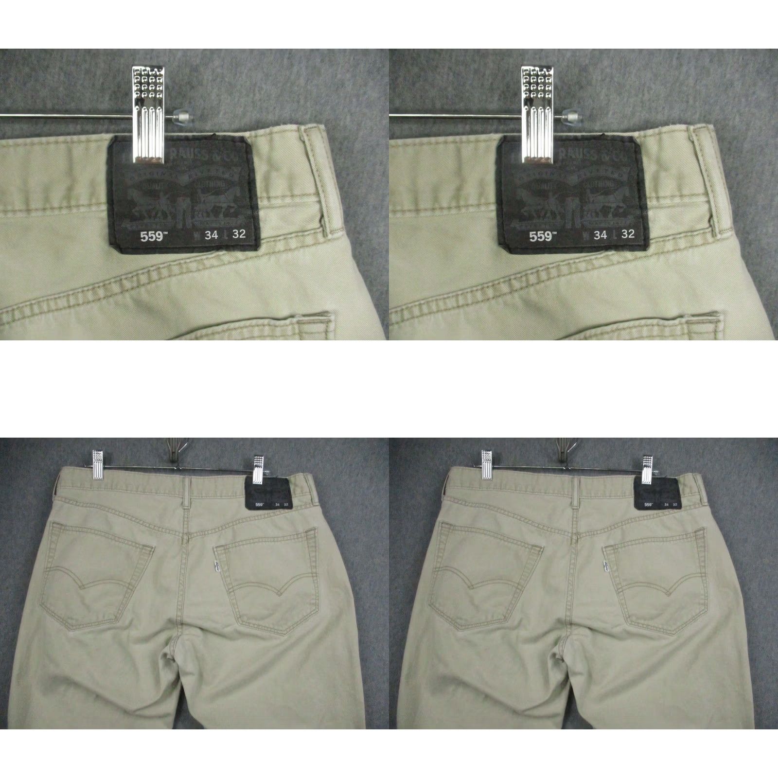 Levi's Levis 559 Jeans Mens 34x32 Khaki Straight Leg Relaxed Fit 100% Cotton Pants Size US 34 / EU 50 - 9 Thumbnail