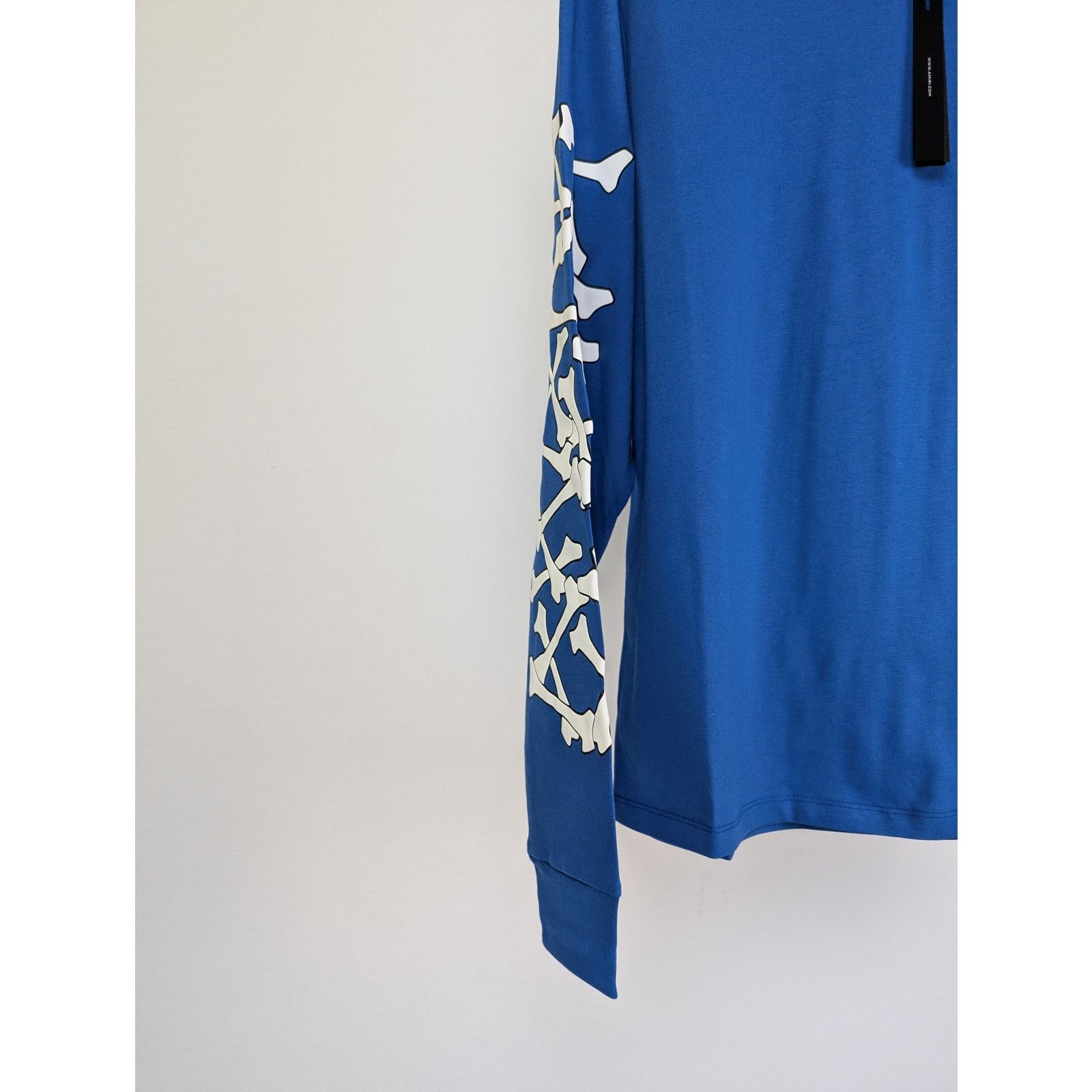 Amiri o1rshd1 Bones Stacked Long Sleeve Tee T-Shirt in Blue Size US M / EU 48-50 / 2 - 4 Thumbnail