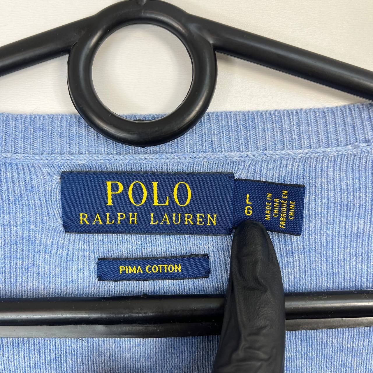 Polo Ralph Lauren Polo Ralph Lauren Pima Cotton V Neck Sweater Blue L Size US L / EU 52-54 / 3 - 5 Thumbnail
