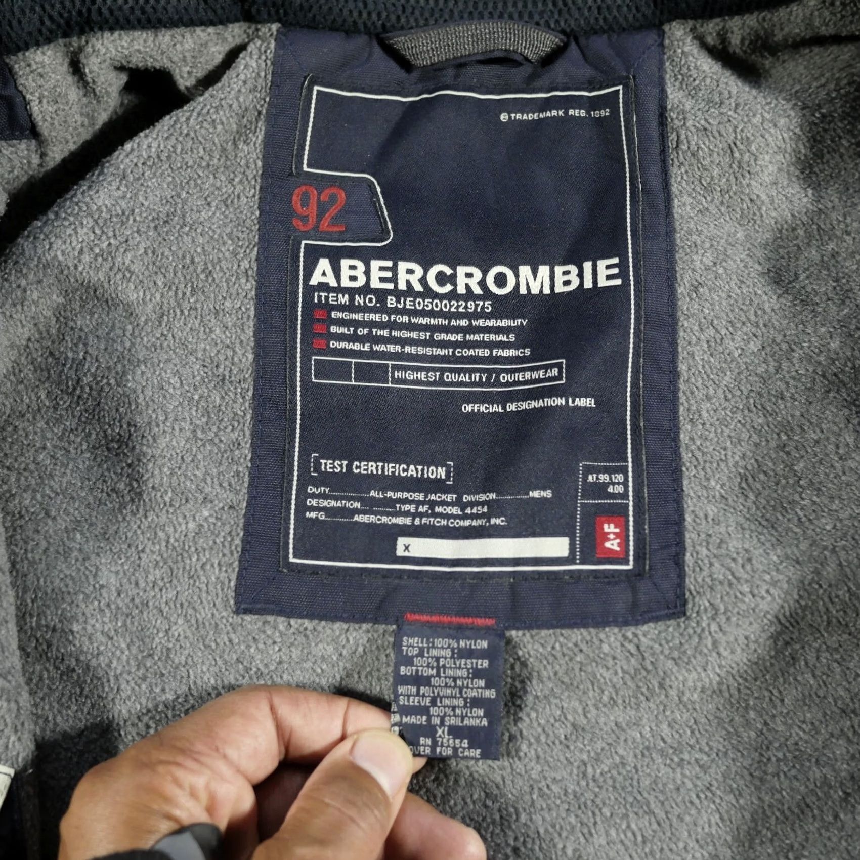 Abercrombie & Fitch Abercrombie Fitch Jacket Mens XL Blue Coat Water Resistant Fleece Lined Y2k Size US L / EU 52-54 / 3 - 5 Thumbnail