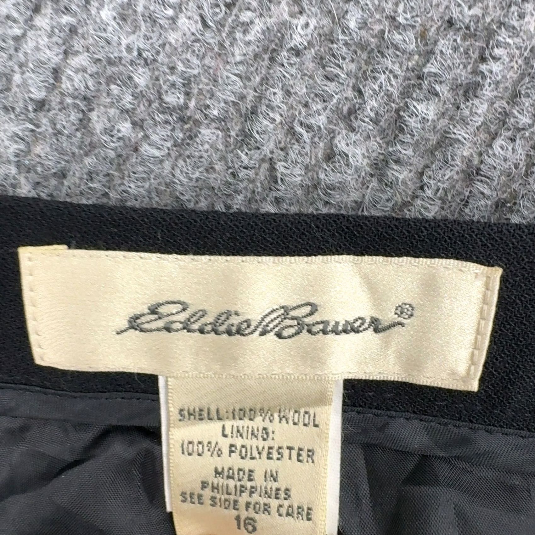 Eddie Bauer Eddie Bauer Womens 16 Black Wool Lined High Rise Straight Leg Classic Pants Size 38" / US 16 / IT 52 - 6 Thumbnail