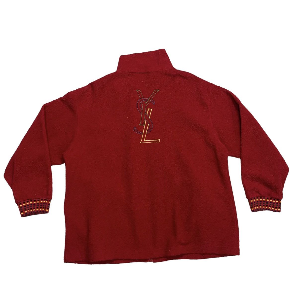 Vintage Yves Saint Lauren vintage big logo back zipper fleece Size US L / EU 52-54 / 3 - 9 Thumbnail