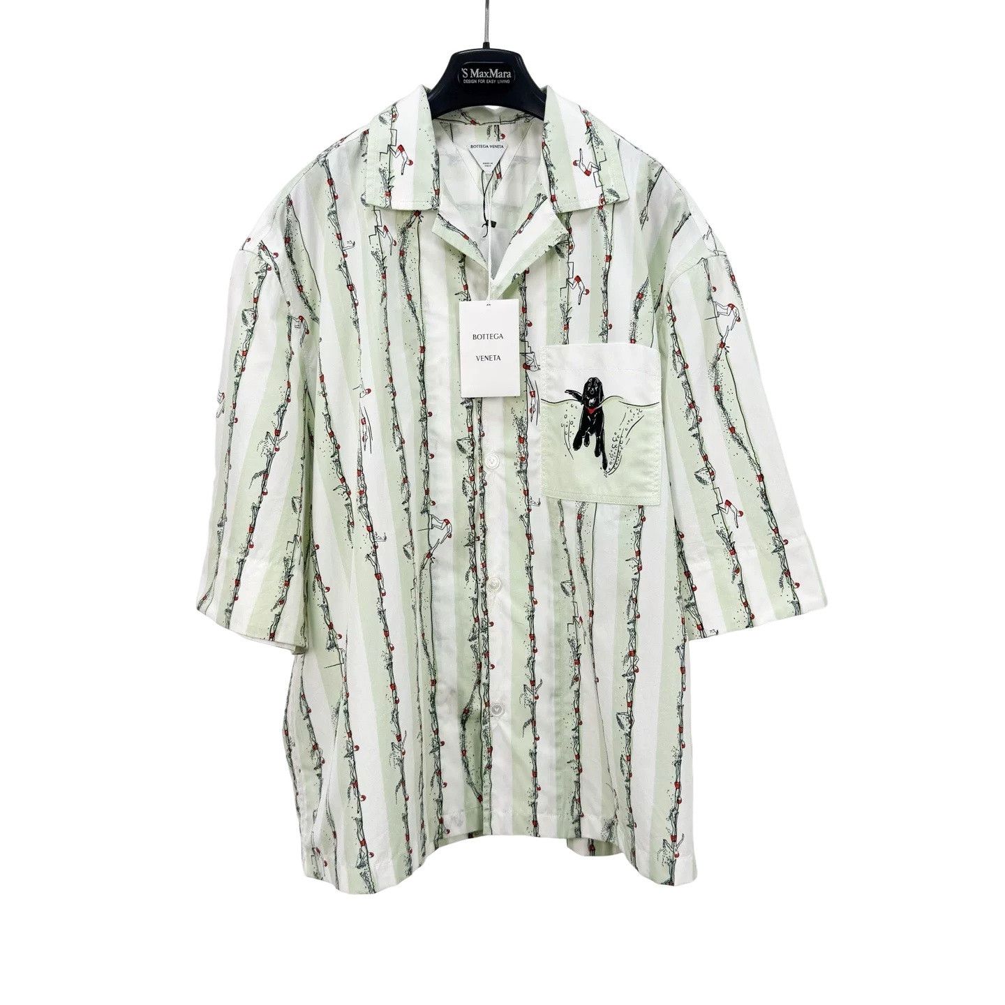 Bottega Veneta Bottega Veneta Striped Dog Print Short Sleeve Shirt 54 Size US L / EU 52-54 / 3 - 1 Thumbnail