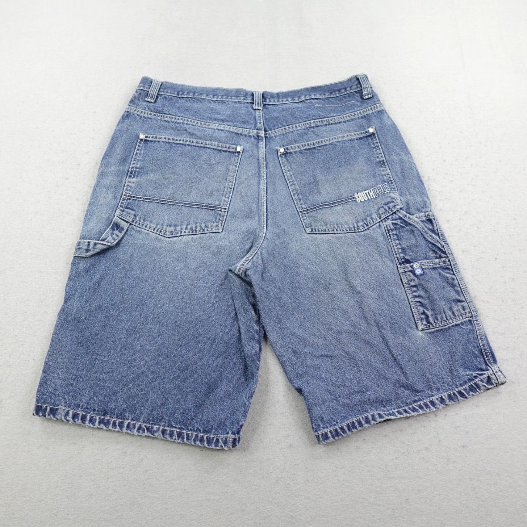 Southpole VINTAGE Southpole Shorts 40 Blue Denim Jean Jorts Baggy Carpenter Faded Y2K Mens Size US 40 / EU 56 - 5 Thumbnail