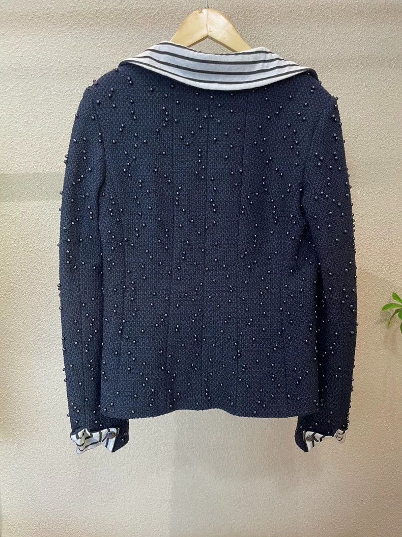 Chanel Chanel Dark blue double zipper beaded jacket Size XS / US 0-2 / IT 36-38 - 2 Thumbnail