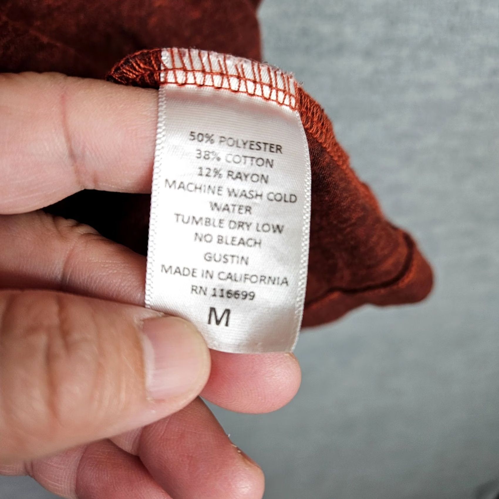 Gustin GUSTIN Mens Rusty Brown Short Sleeve Crew Neck Tee M Made in USA Size US 31 - 5 Thumbnail