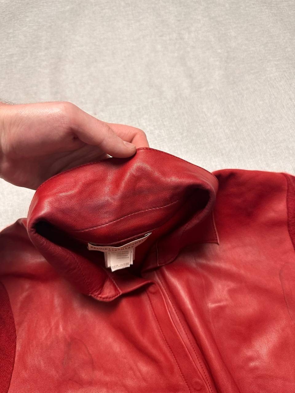 Brunello Cucinelli Brunello Cucinelli Red Leather & Cashmere Overshirt Vintage Size M / US 6-8 / IT 42-44 - 17 Thumbnail