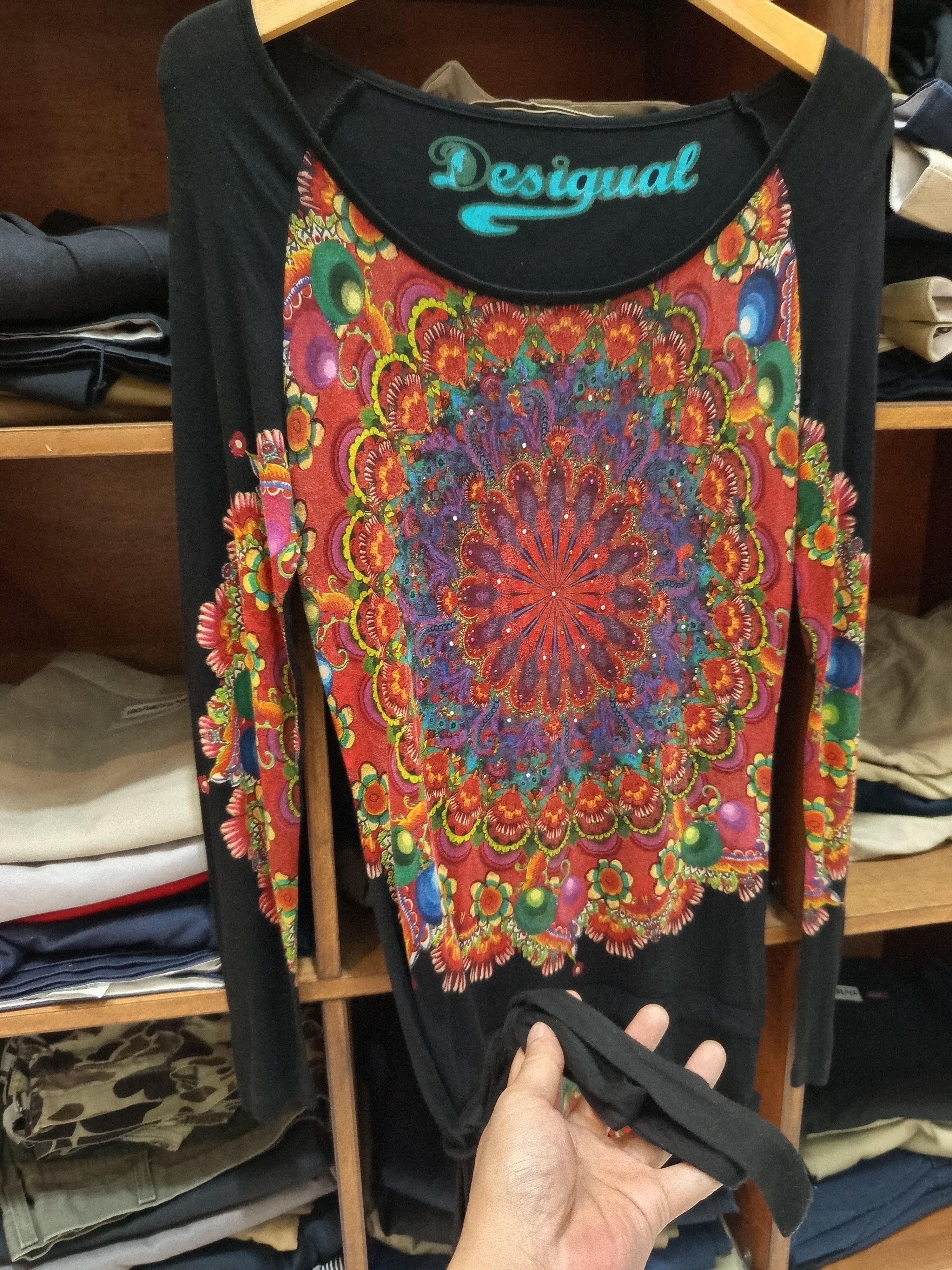 Desigual Desigual Mandala Print Long Sleeve Top Size S / US 4 / IT 40 - 3 Thumbnail