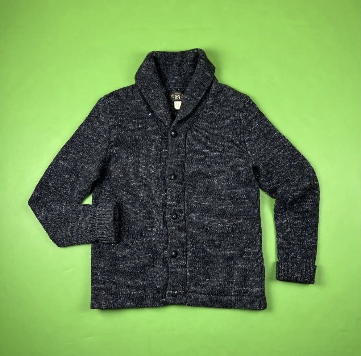 RRL Ralph Lauren RRL Double RL made in USA Wool Cotton Shawl Collar Cardigan Size US L / EU 52-54 / 3 - 1 Thumbnail