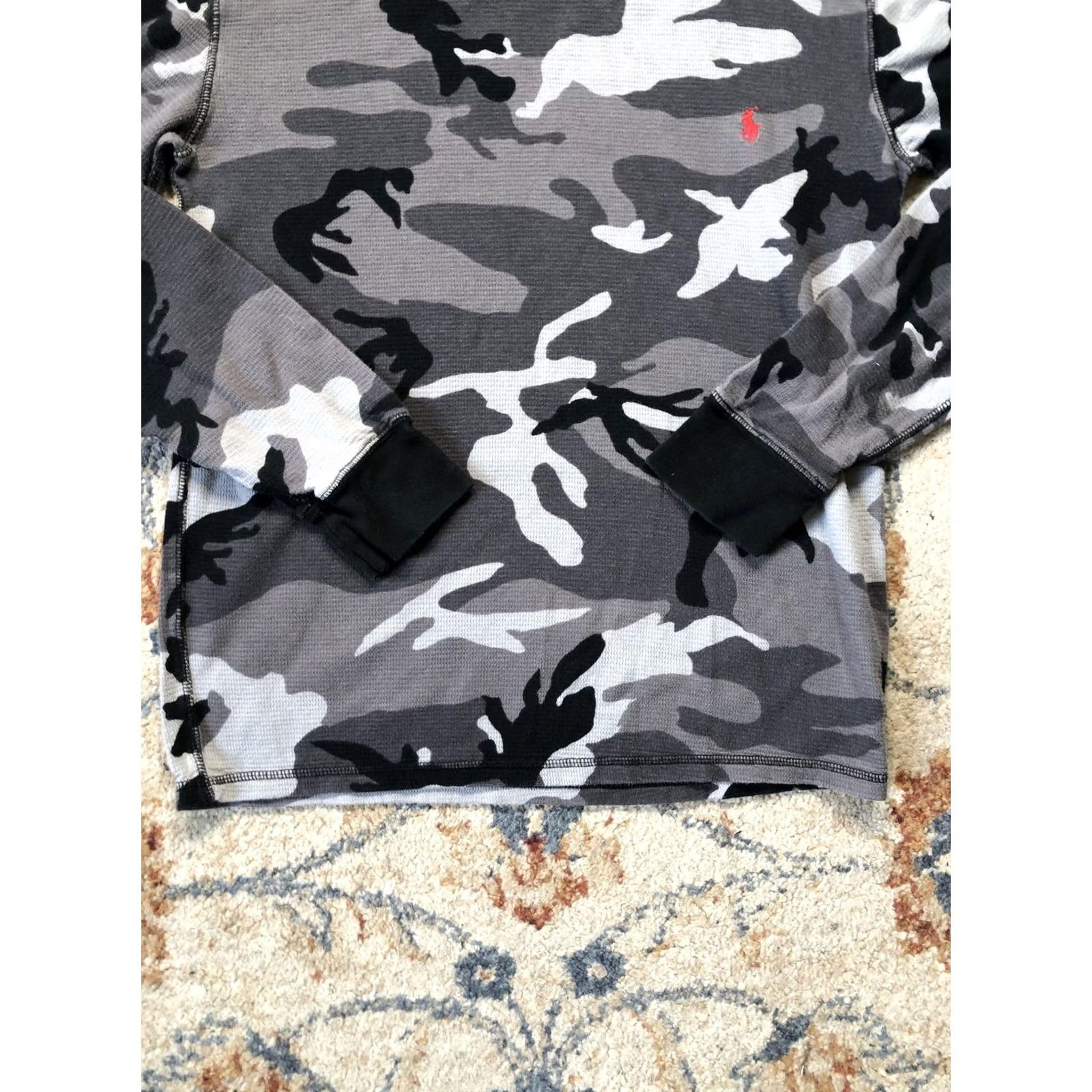 Polo Ralph Lauren Polo Ralph Lauren Shirt Mens Medium Gray Camo Long Sleeve Thermal Sleepwear Top Size US M / EU 48-50 / 2 - 5 Thumbnail