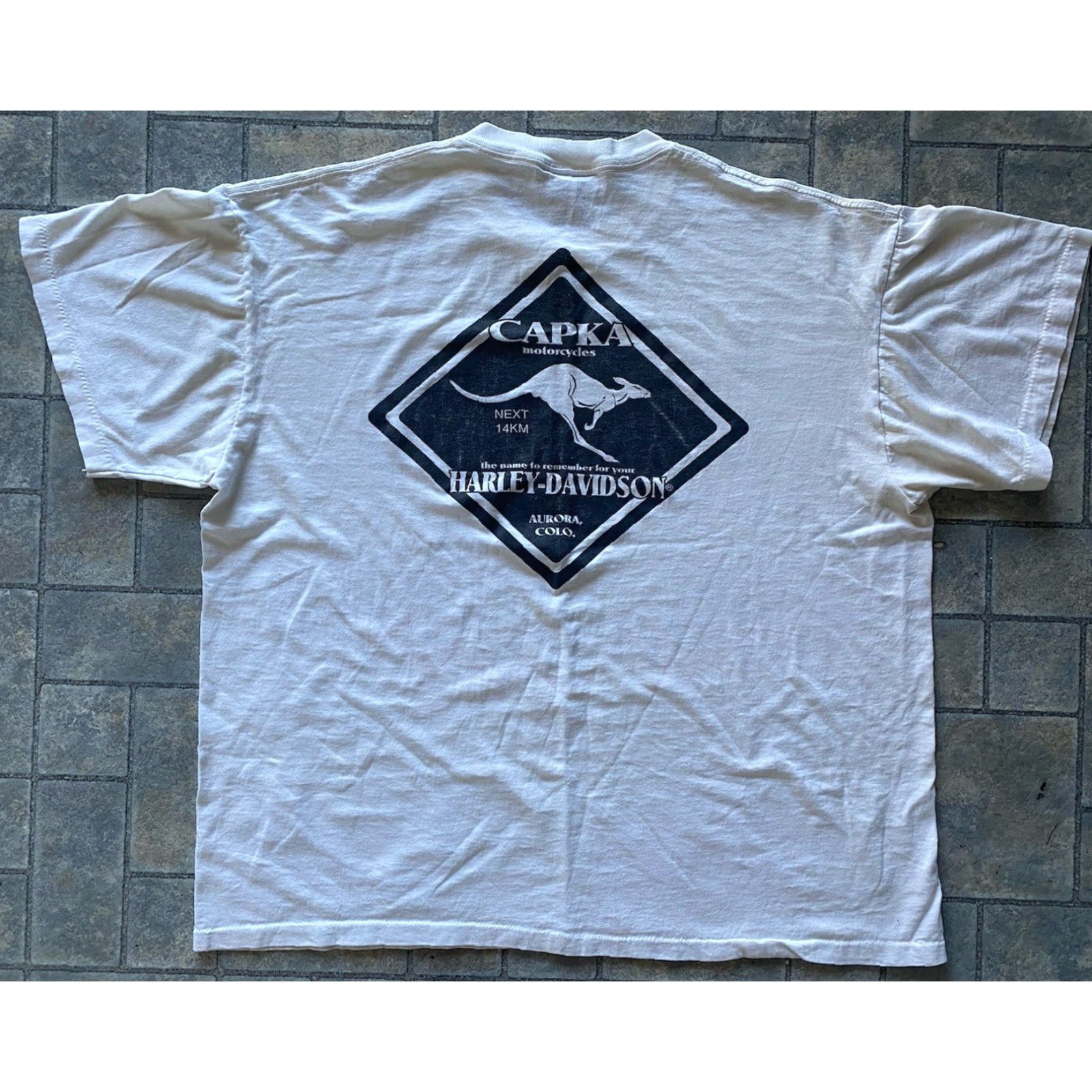 Vintage VINTAGE Oneita Shirt Men XL White Denver Broncos Harley Davidson Mens XL White Oneita Shirt Vintage Weared Size US XL / EU 56 / 4 - 2 Thumbnail