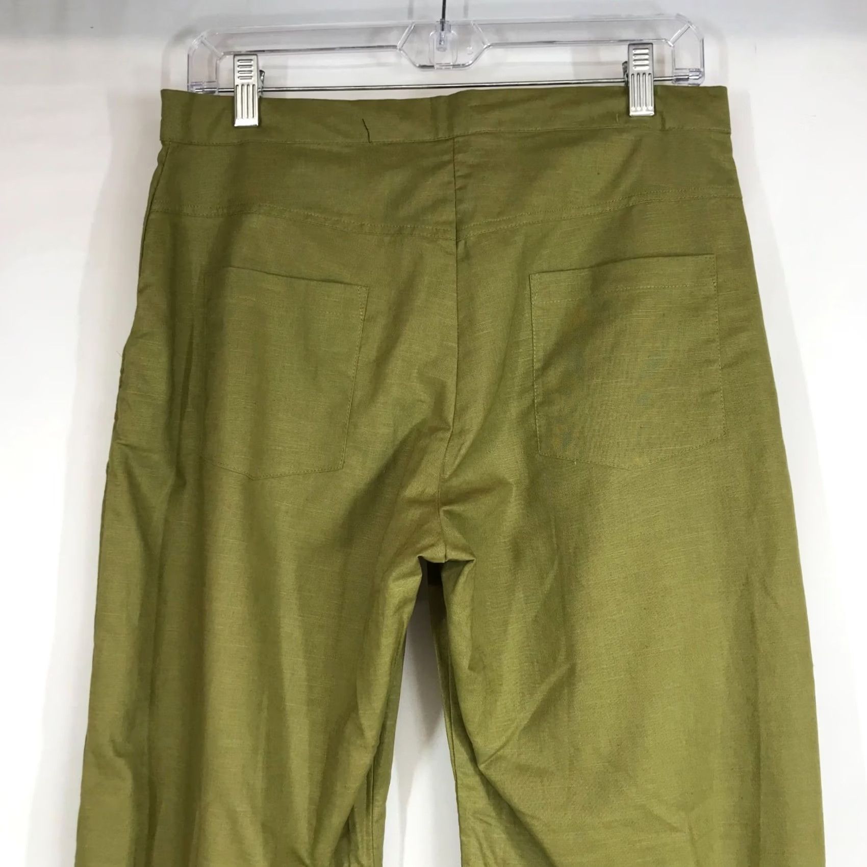 Vintage COCO WOMEN'S GREEN WIDE LEG BELTED PANTS 6 Size 28" / US 6 / IT 42 - 5 Thumbnail