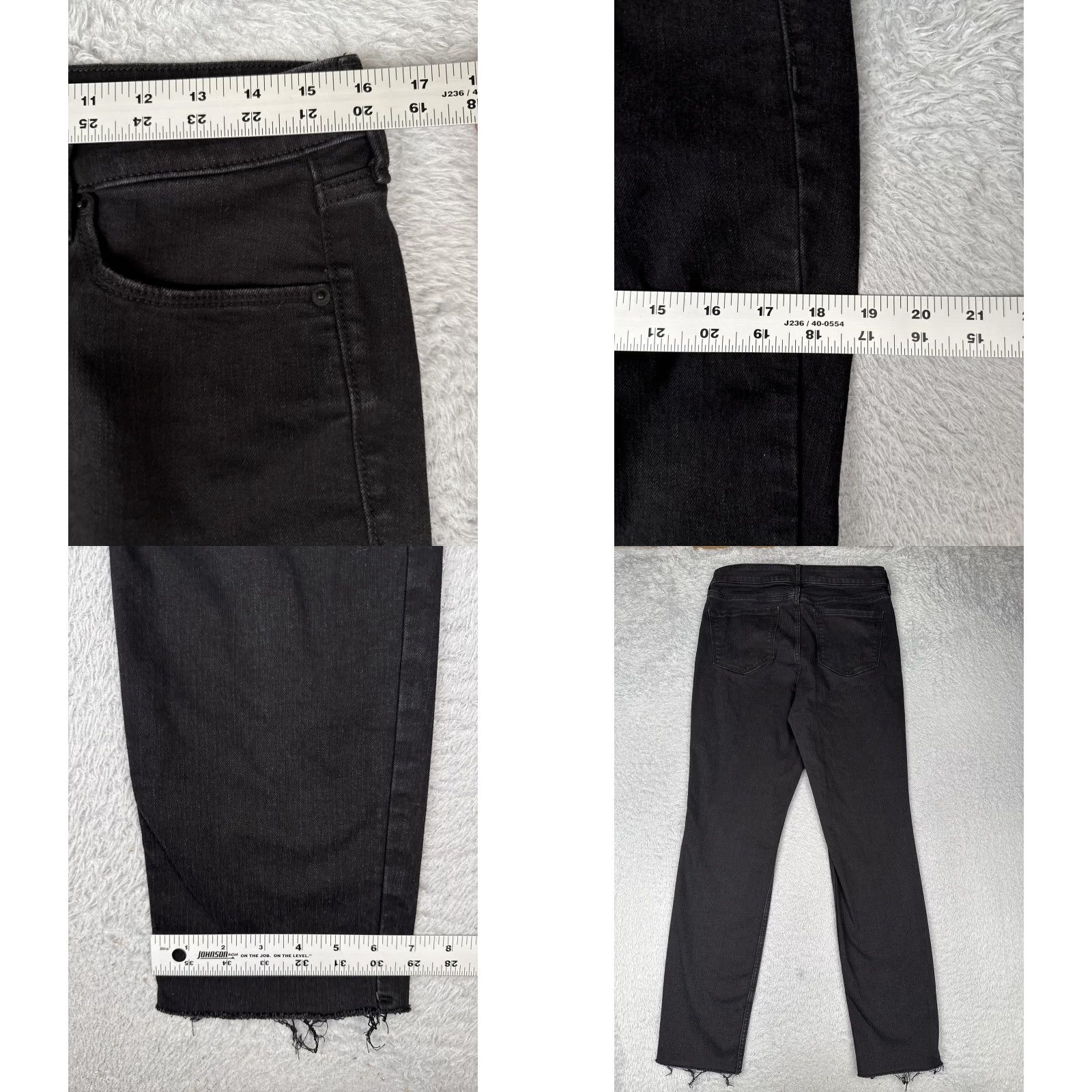 Old Navy Old Navy Jeans Womens 12 Tall Power Slim Straight High Rise Black Denim Straight 5-Pocket Zip Frayed Hem Women 12 Tall XS? Size 34" / US 12 / IT 48 - 9 Thumbnail