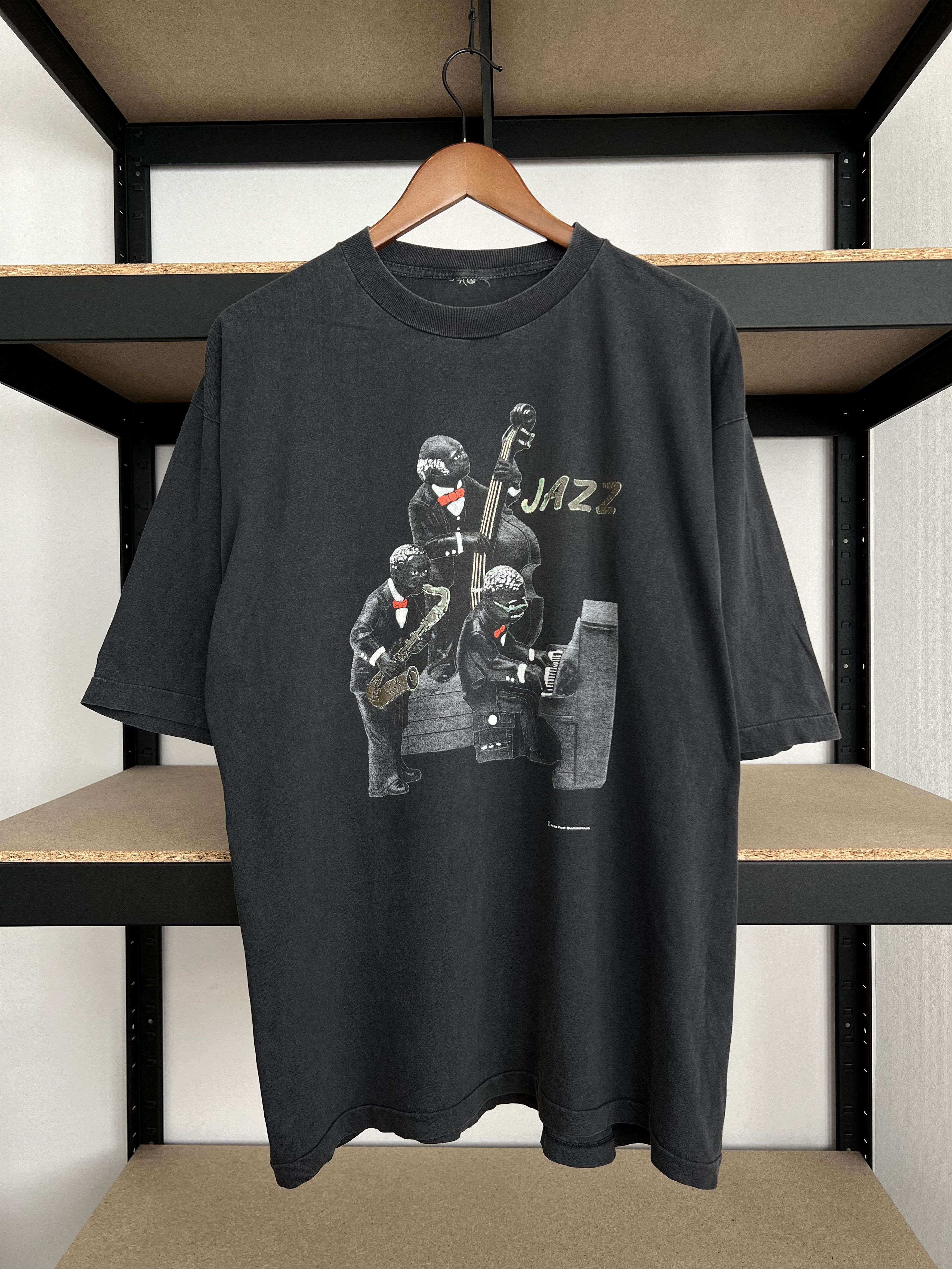 Vintage Vintage 90s Jazz Music New Orleans Faded Black T-shirt Size US XL / EU 56 / 4 - 1 Thumbnail