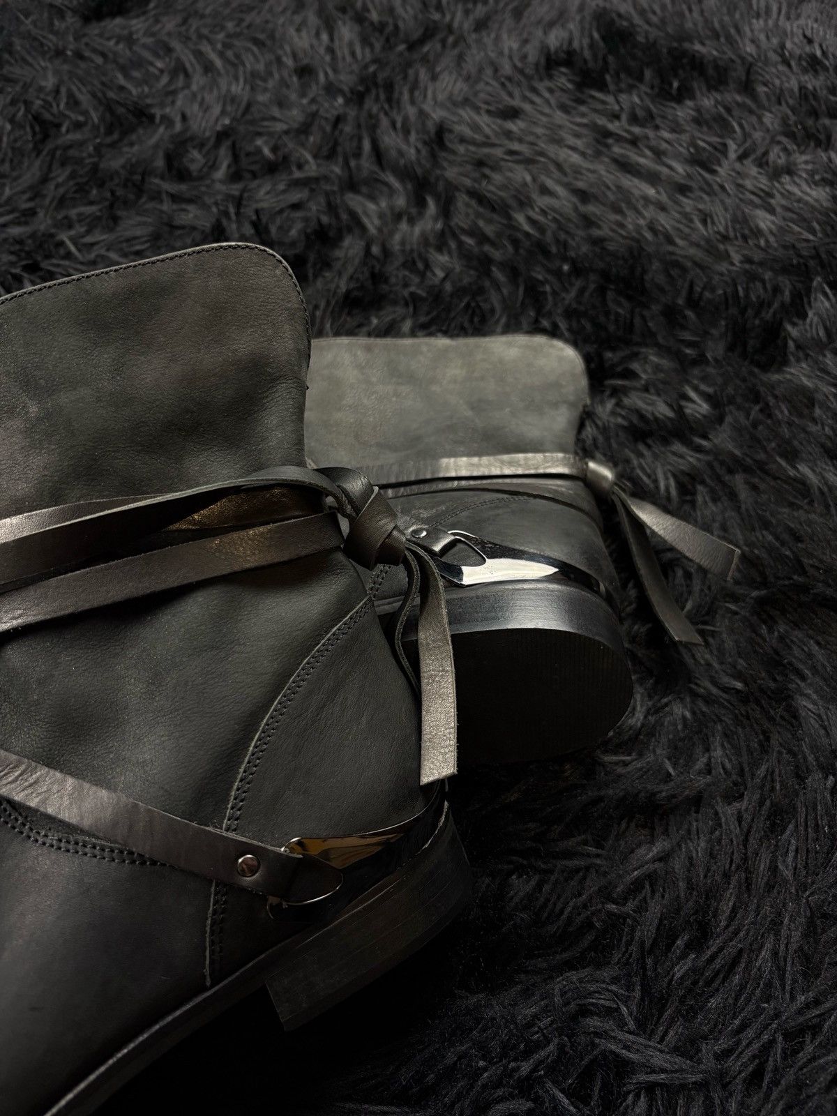 Number (N)ine Number Nine Style Avant Garde Archive Japanese Leather Boots Size US 7 / EU 40 - 7 Thumbnail