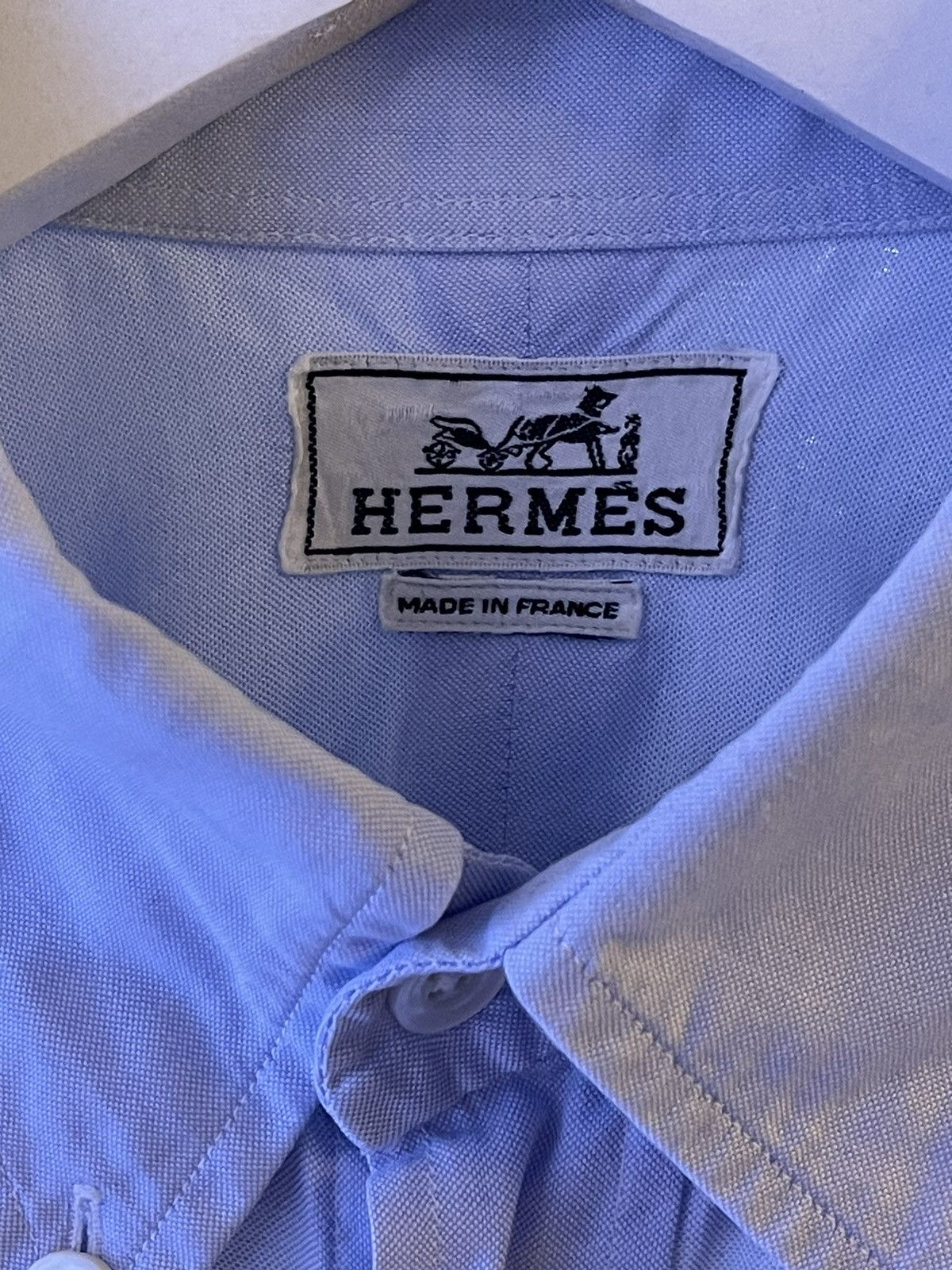 Hermes Hermes shirt Vintage Blue Short Sleeve Pocket 90’s Size US M / EU 48-50 / 2 - 8 Thumbnail