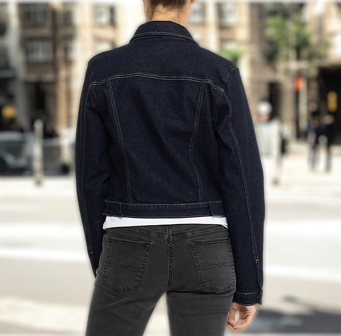 Good American Good American Women’s Jean Blue Stretch Crop Jacket Sz M Size M / US 6-8 / IT 42-44 - 2 Thumbnail