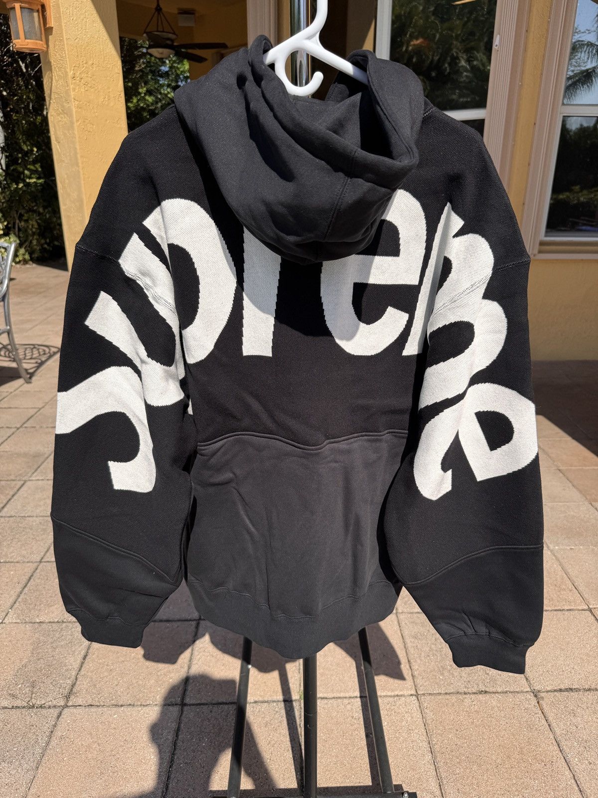 Supreme Supreme Big Logo Jacquard Hooded Sweatshirt Black size XL