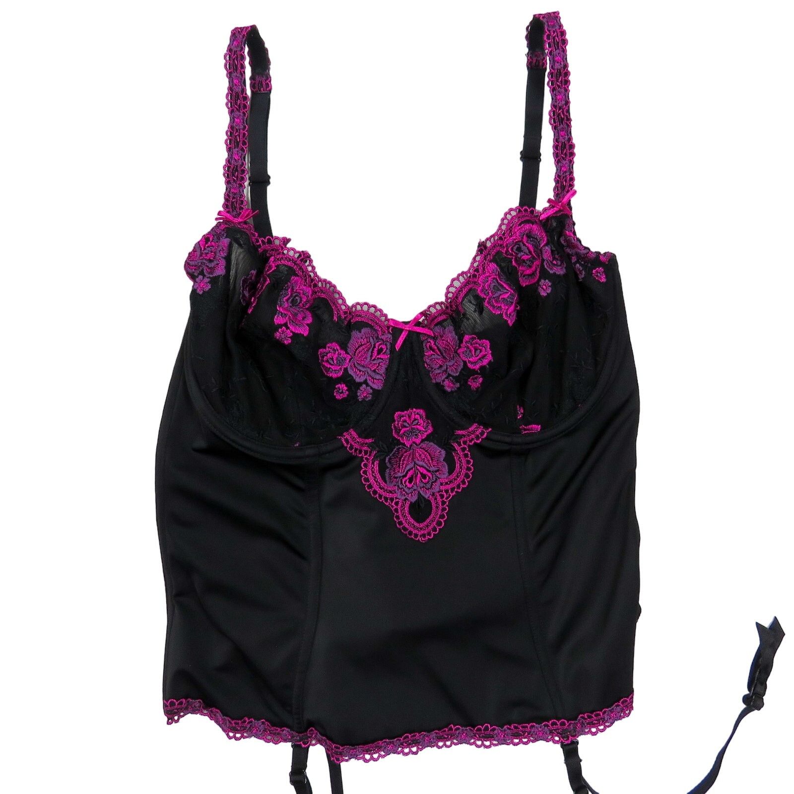 Vintage Y2k The Collection Pink & Black Corset Bustier Top 38C Size M / US 6-8 / IT 42-44 - 3 Thumbnail