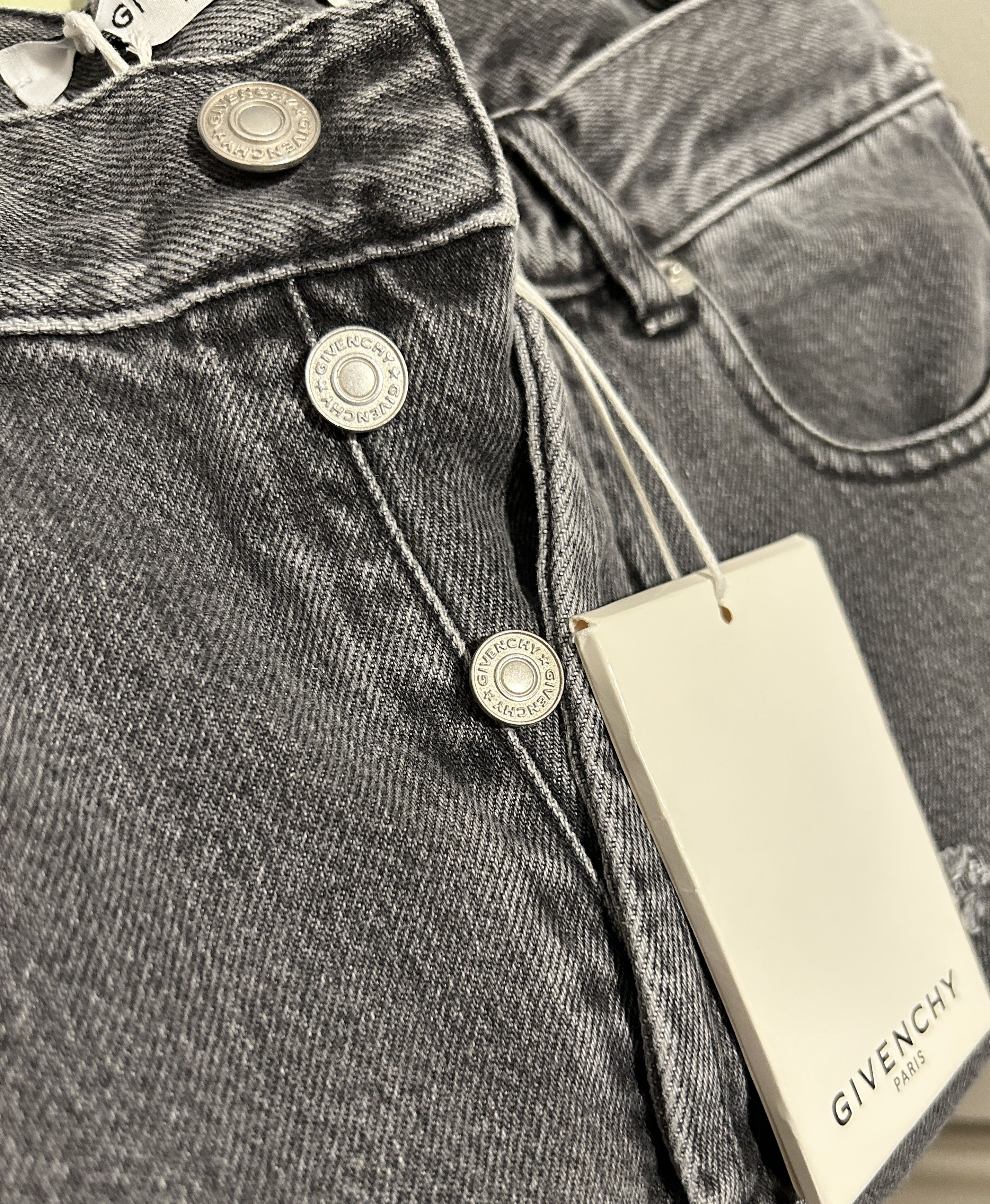 Givenchy medium grey denim jeans trouser holes skinny distressed Size US 30 / EU 46 - 9 Thumbnail