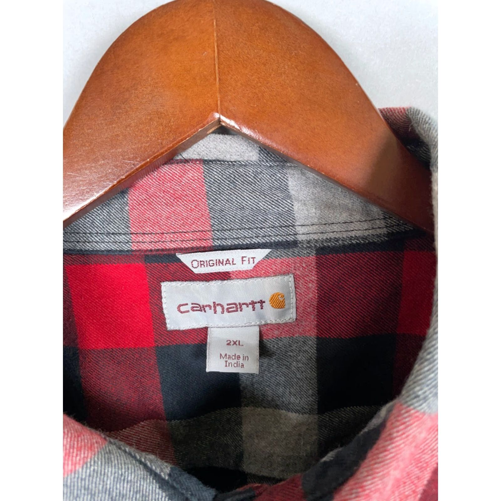 Carhartt Carhartt Flannel Shirt Adult 2XL Red Black Plaid Heavyweight Original Fit Workwear Mens Size US XXL / EU 58 / 5 - 3 Thumbnail